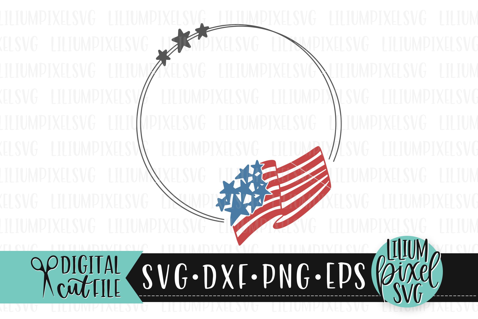 Fourth of July Round Frame Mini Bundle Set 2