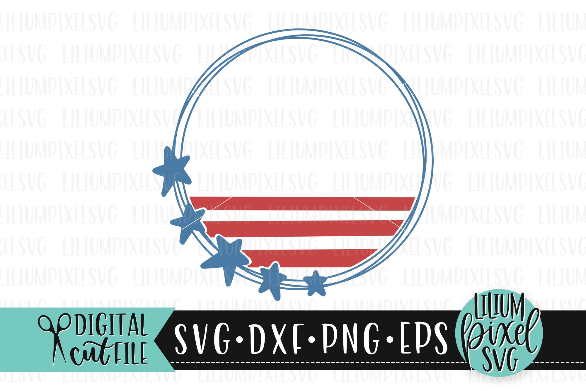 Fourth of July Round Frame Mini Bundle Set 3
