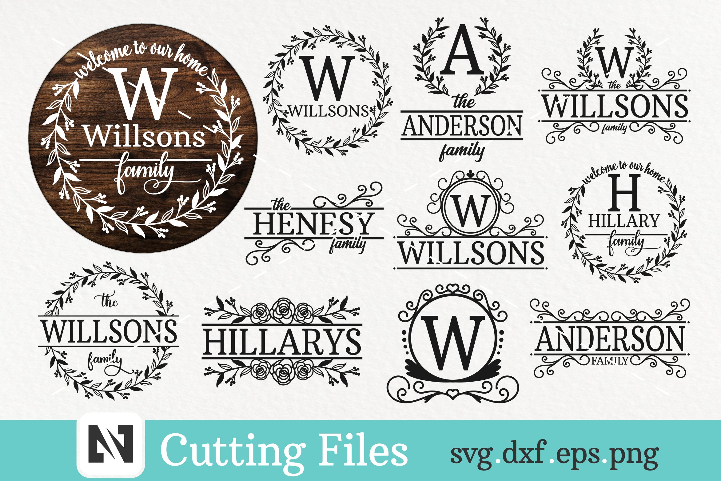 Family Monogram Svg Bundle, Porch Sign Svg, Best Seller Svg