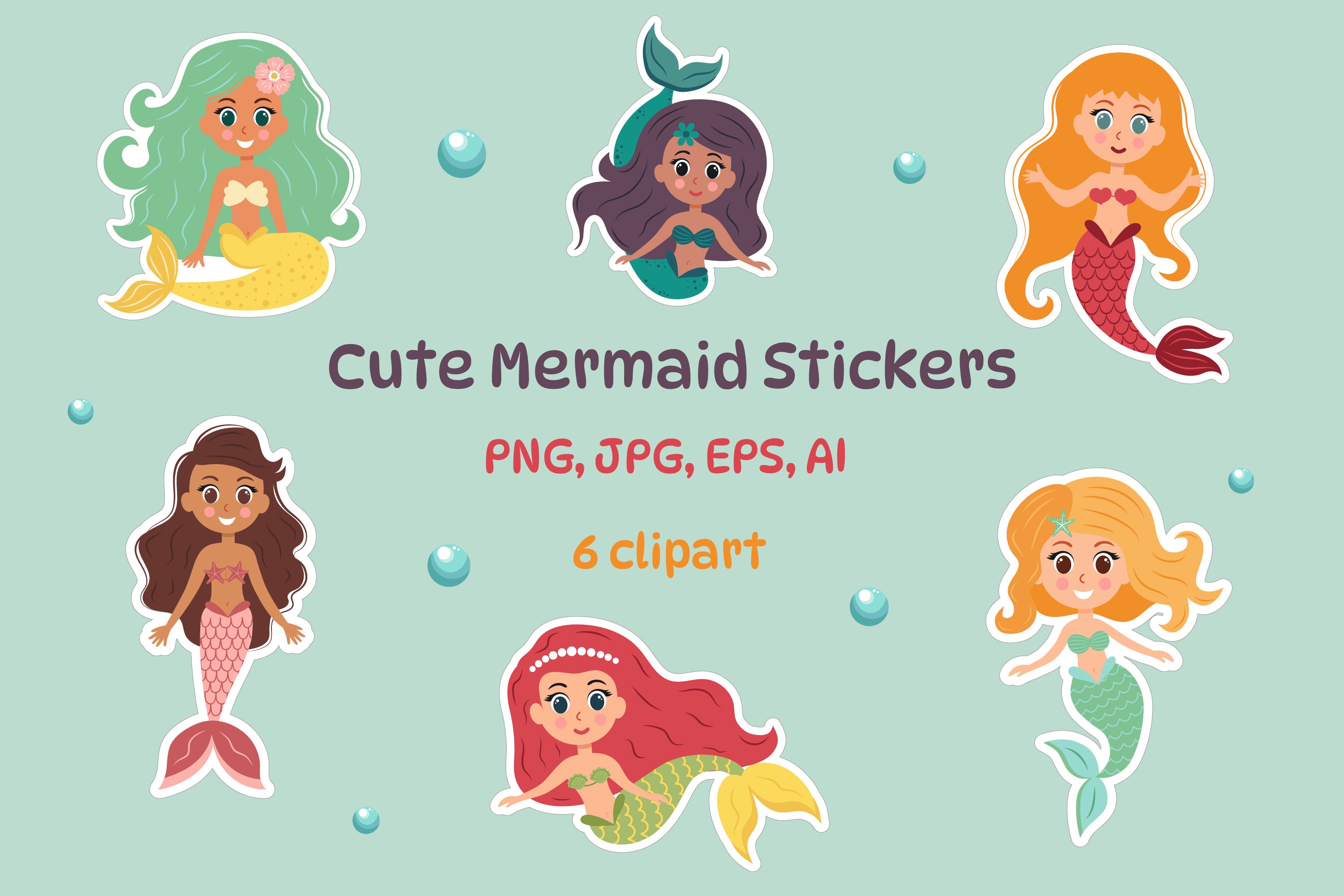 Cute Mermaid Stickers