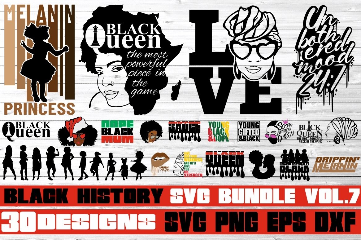 30x Black History Month Svg Bundle, Black Queen svg, Melanin