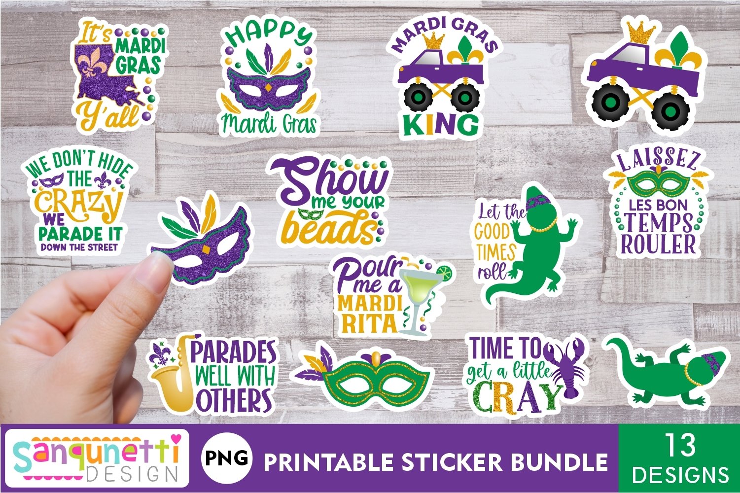 Mardi Gras Stickers | Mardi Gras Printables