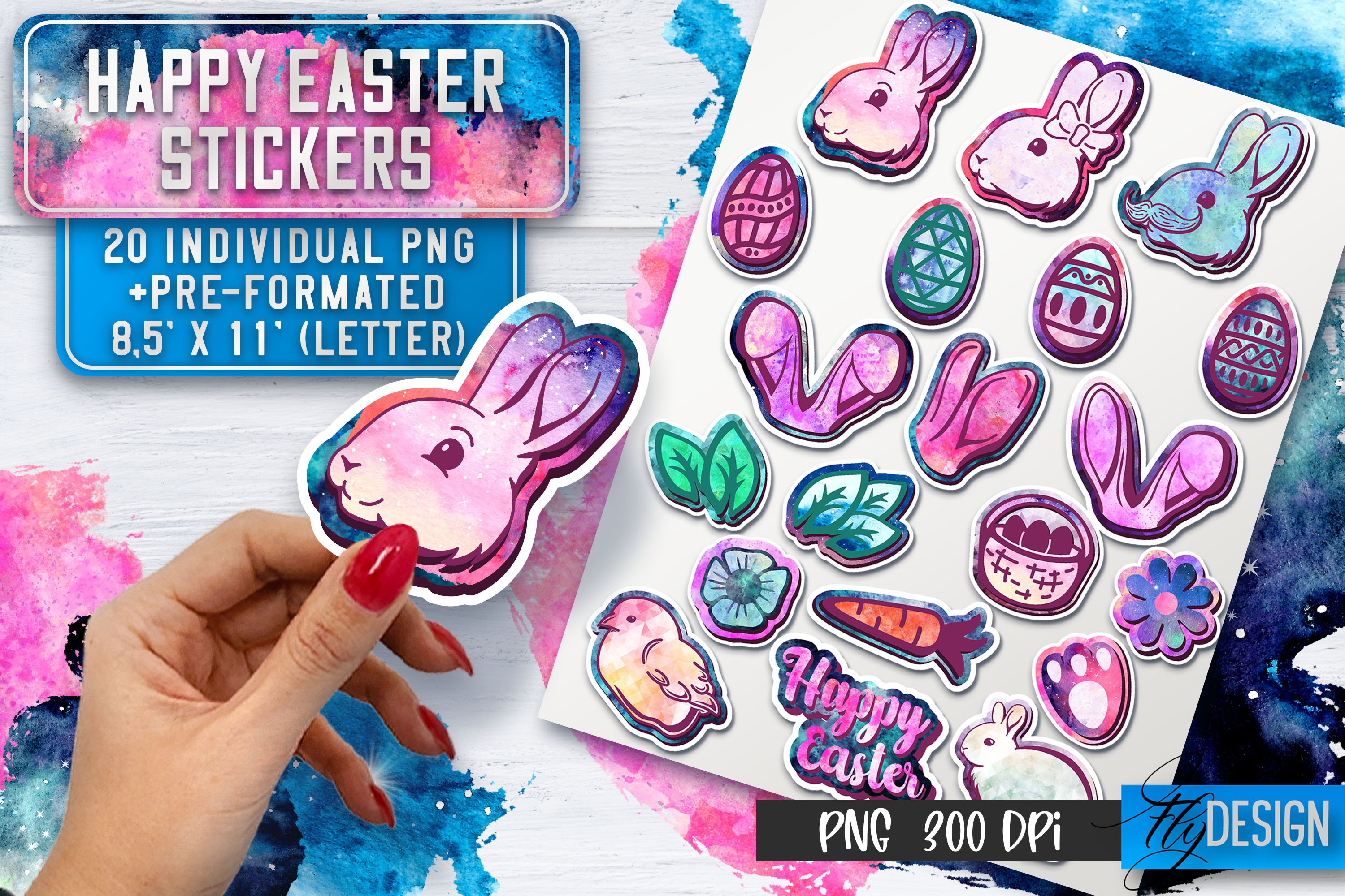 Happy Easter Stickers | Easter Bunny PNG | Easter Egg Hunt 3