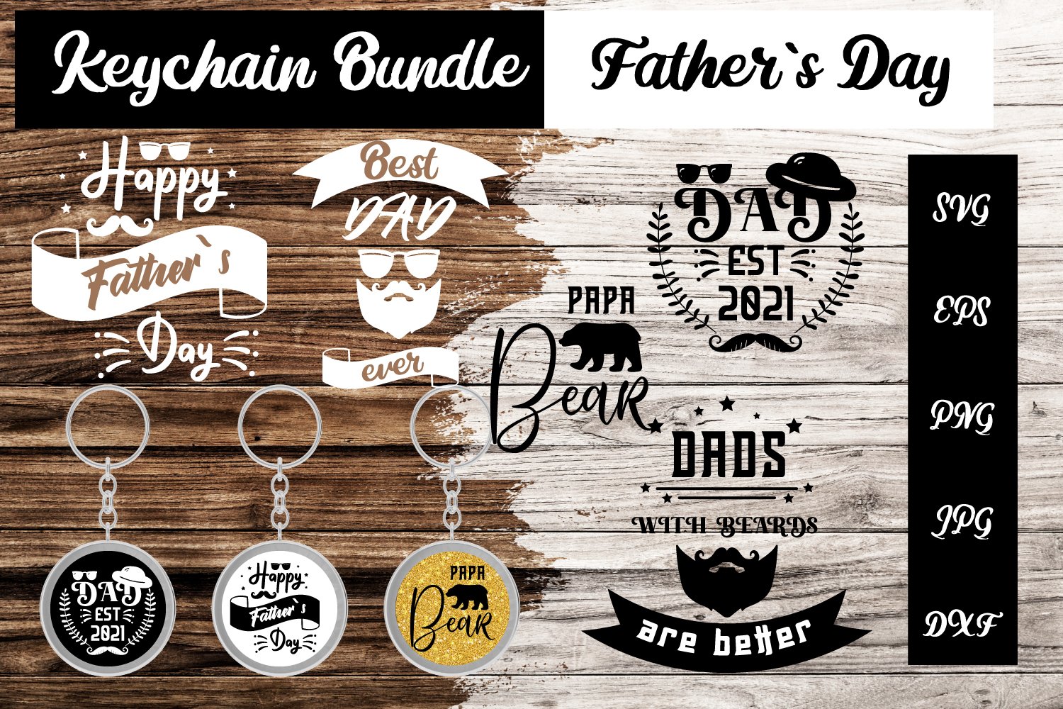 Keychain Mega Bundle SVG, Fathers Day SVG, Key Dad Bundle 3