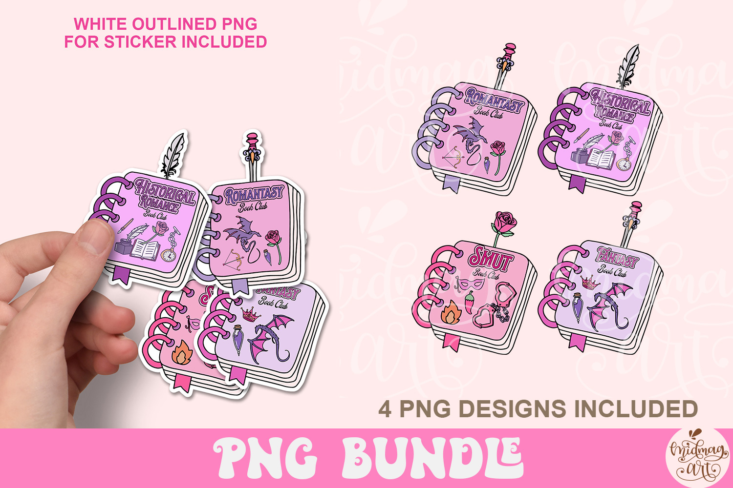 Bookish Notebook Png Bundle