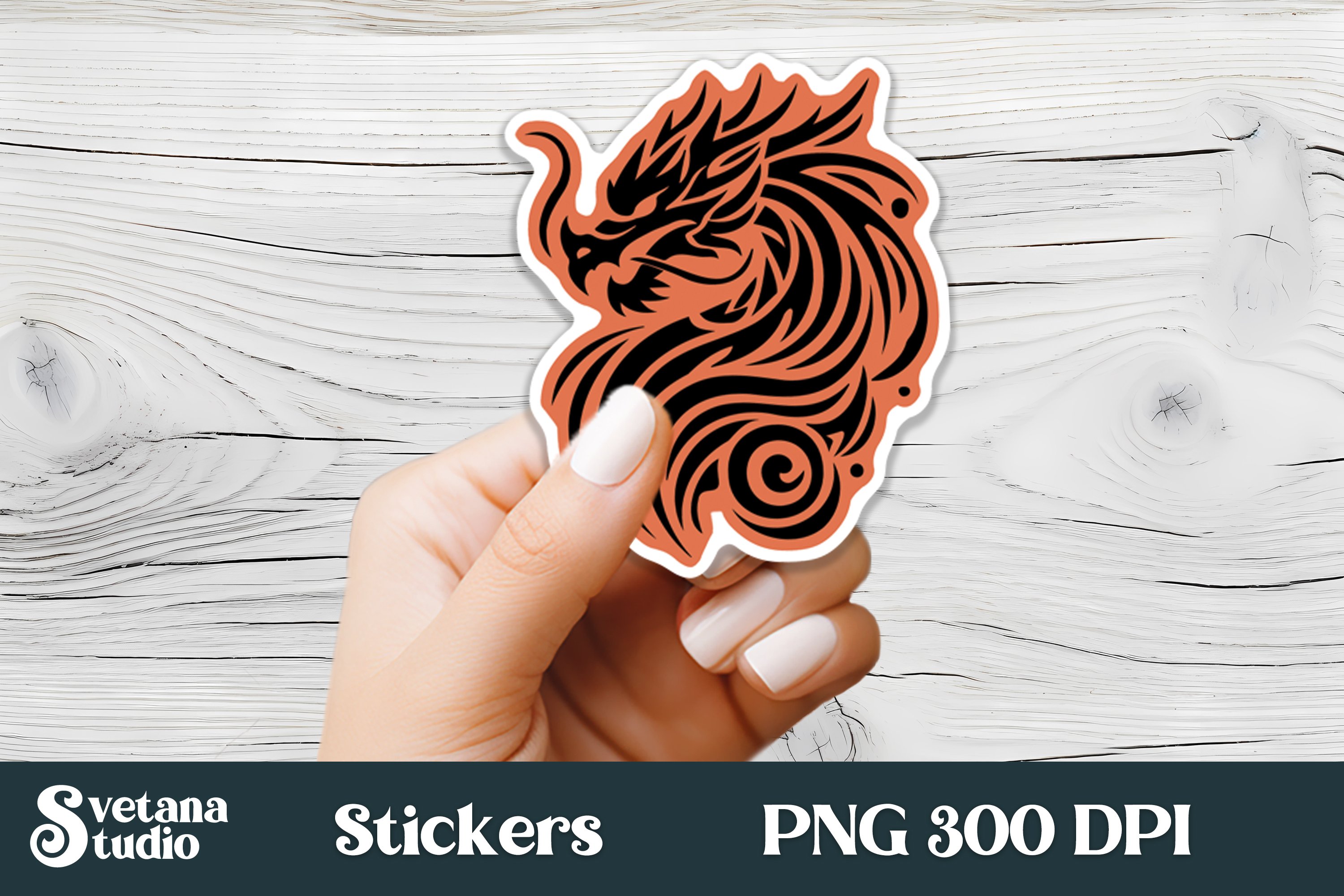 Dragon stickers PNG bundle | Animal sticker printable 3