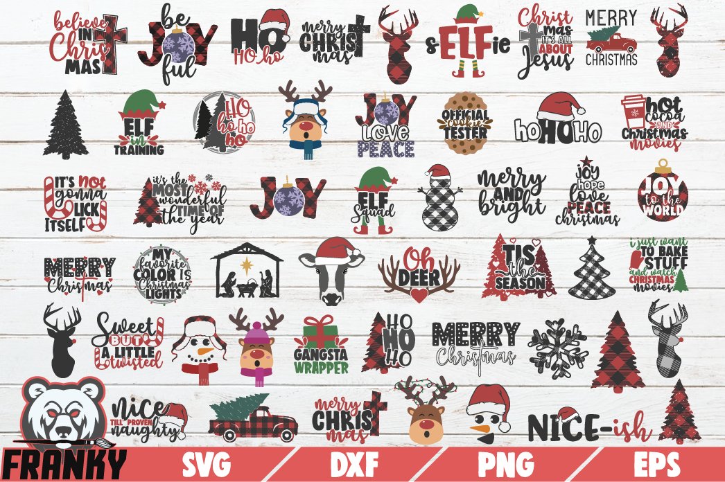 Christmas SVG bundle | 50 Designs | Holiday svg