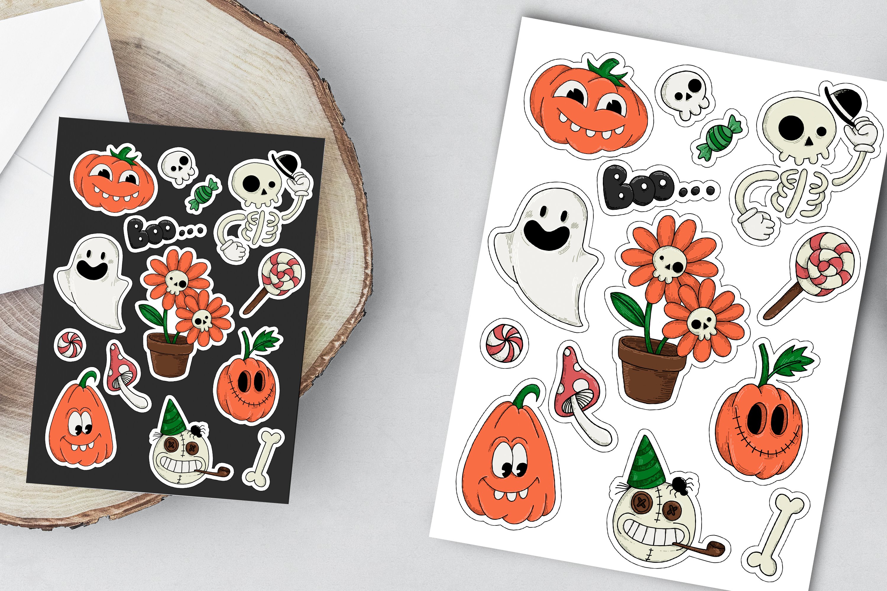 Cute Halloween Character. Printable Stickers 2