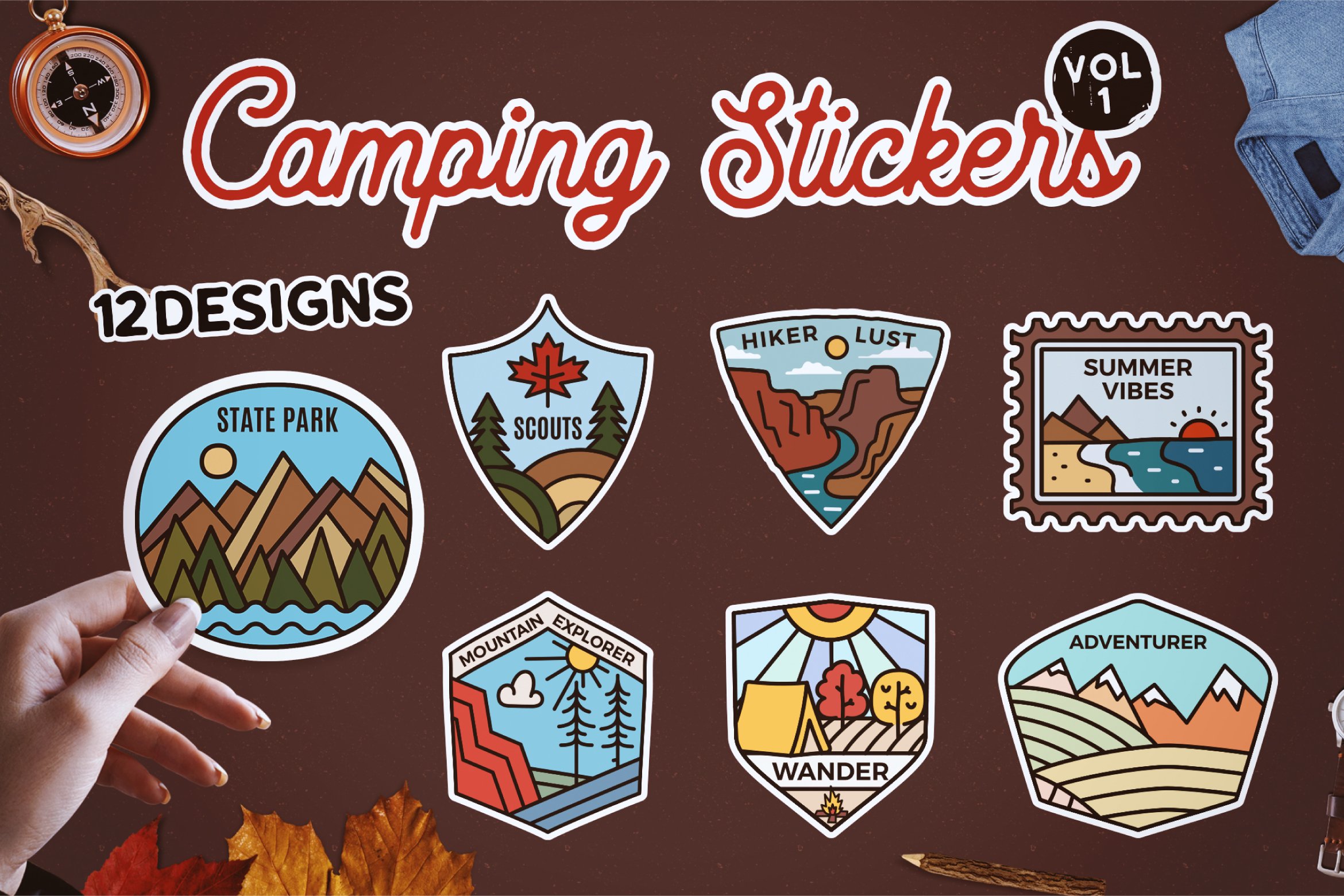 Stickers Bundle SVG! Printable Camp Sublimation Designs DXF