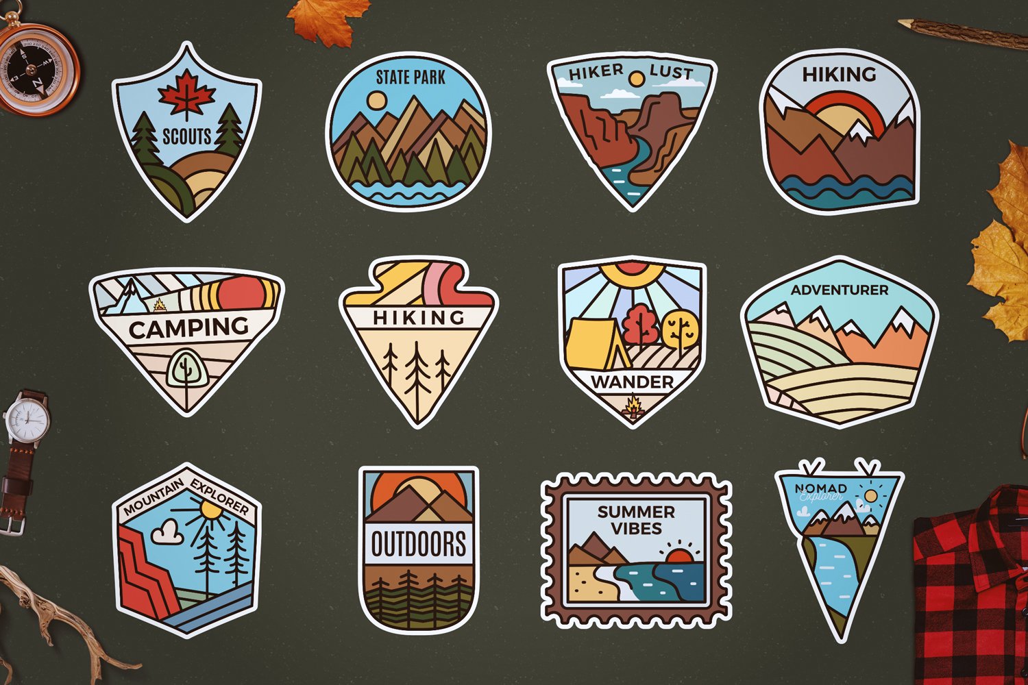 Stickers Bundle SVG! Printable Camp Sublimation Designs DXF 2