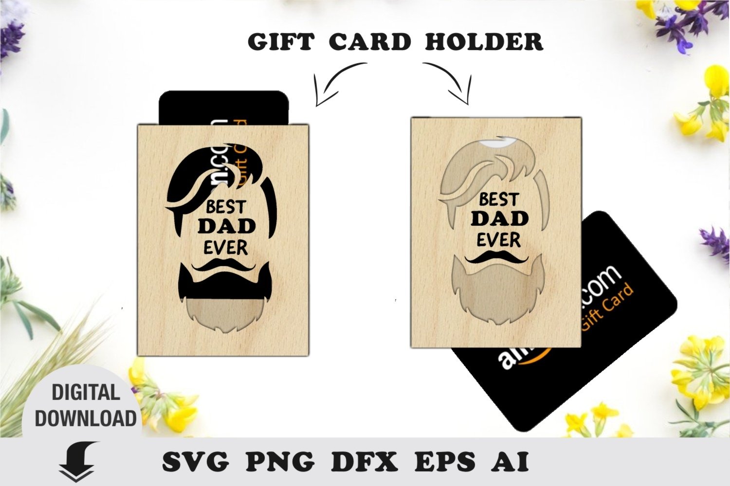Fathers day Svg Laser Cut Files, gift card holder,Dad svg