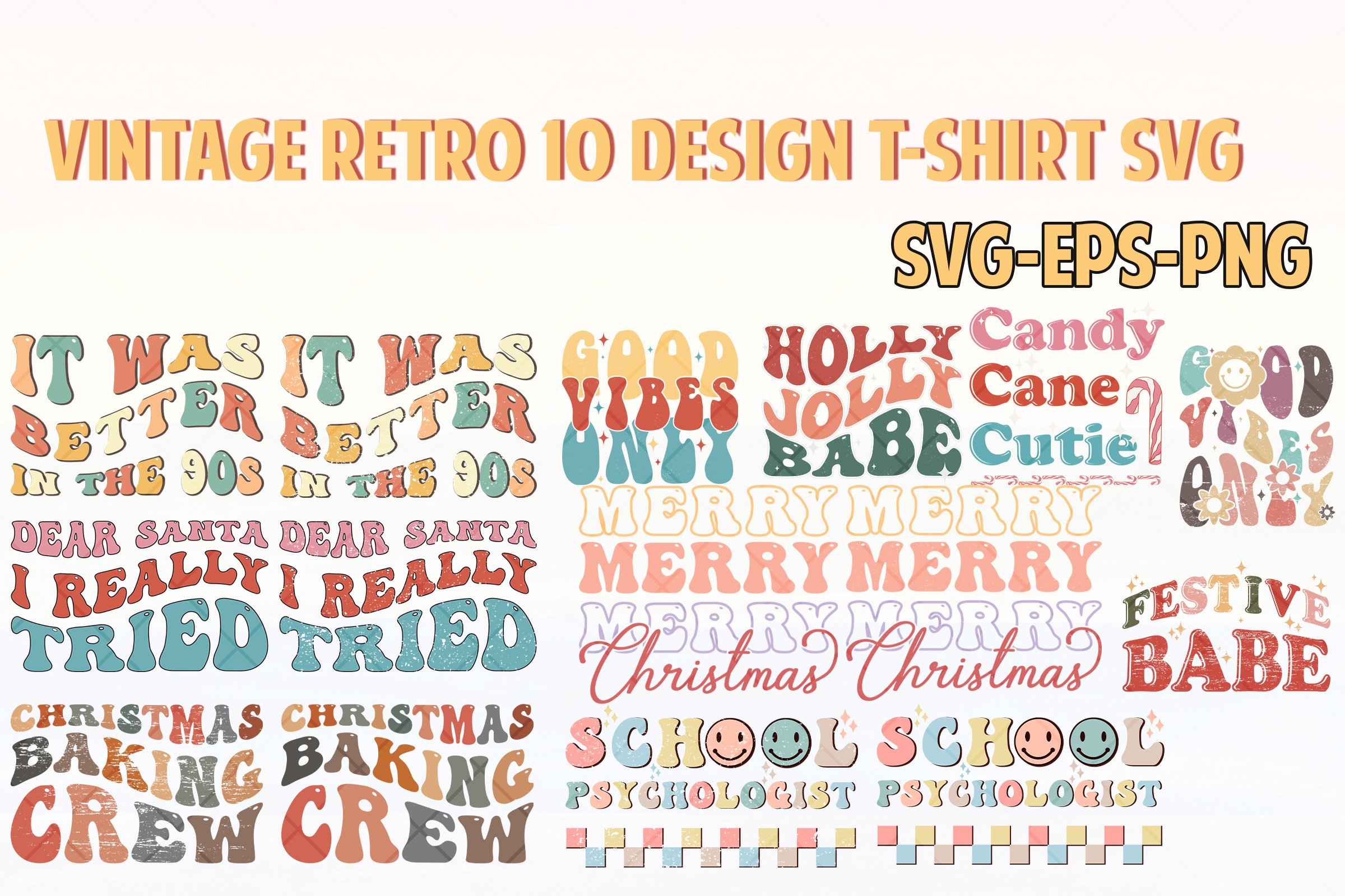 SVG shirt Bundles Retro vintage 10 Designs