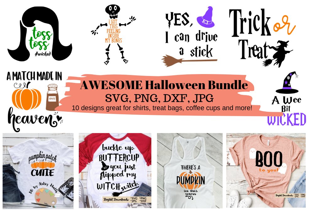 Halloween Bundle svg set, Dxf, Png for Cricut Silhouette