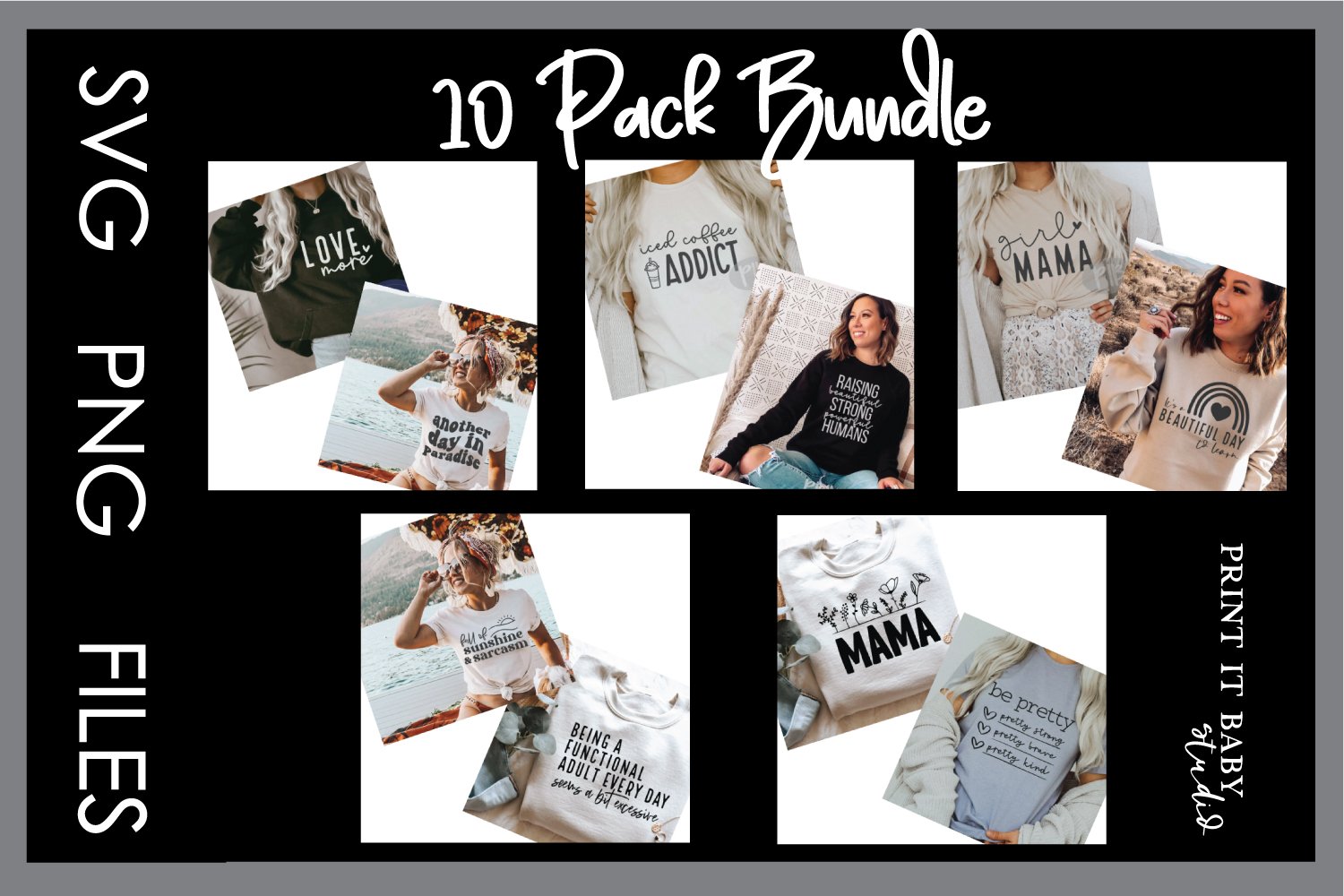 10 Design SVG PNG Bundle - Top Sellers