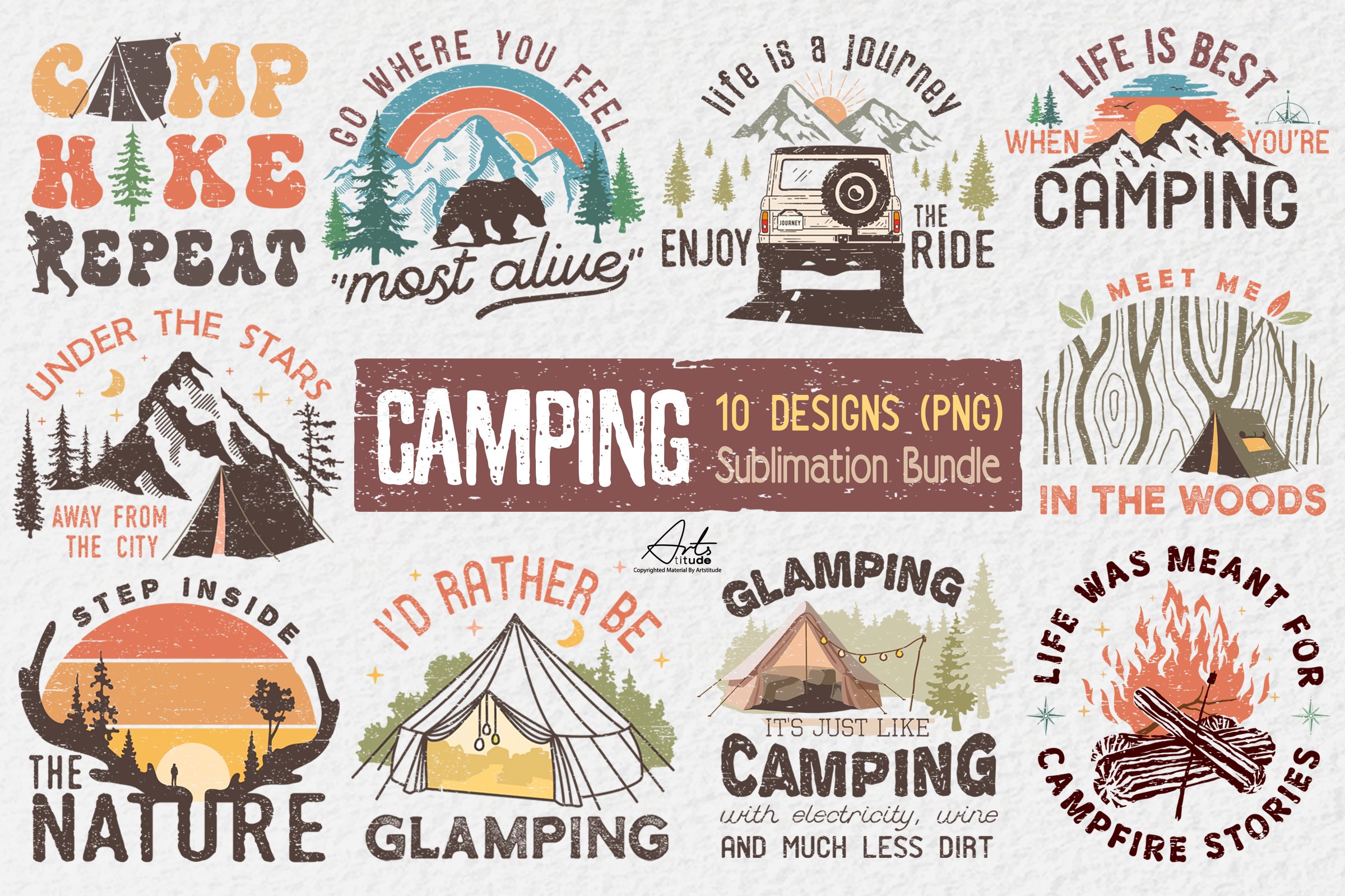 Camping PNG Sublimation Bundle