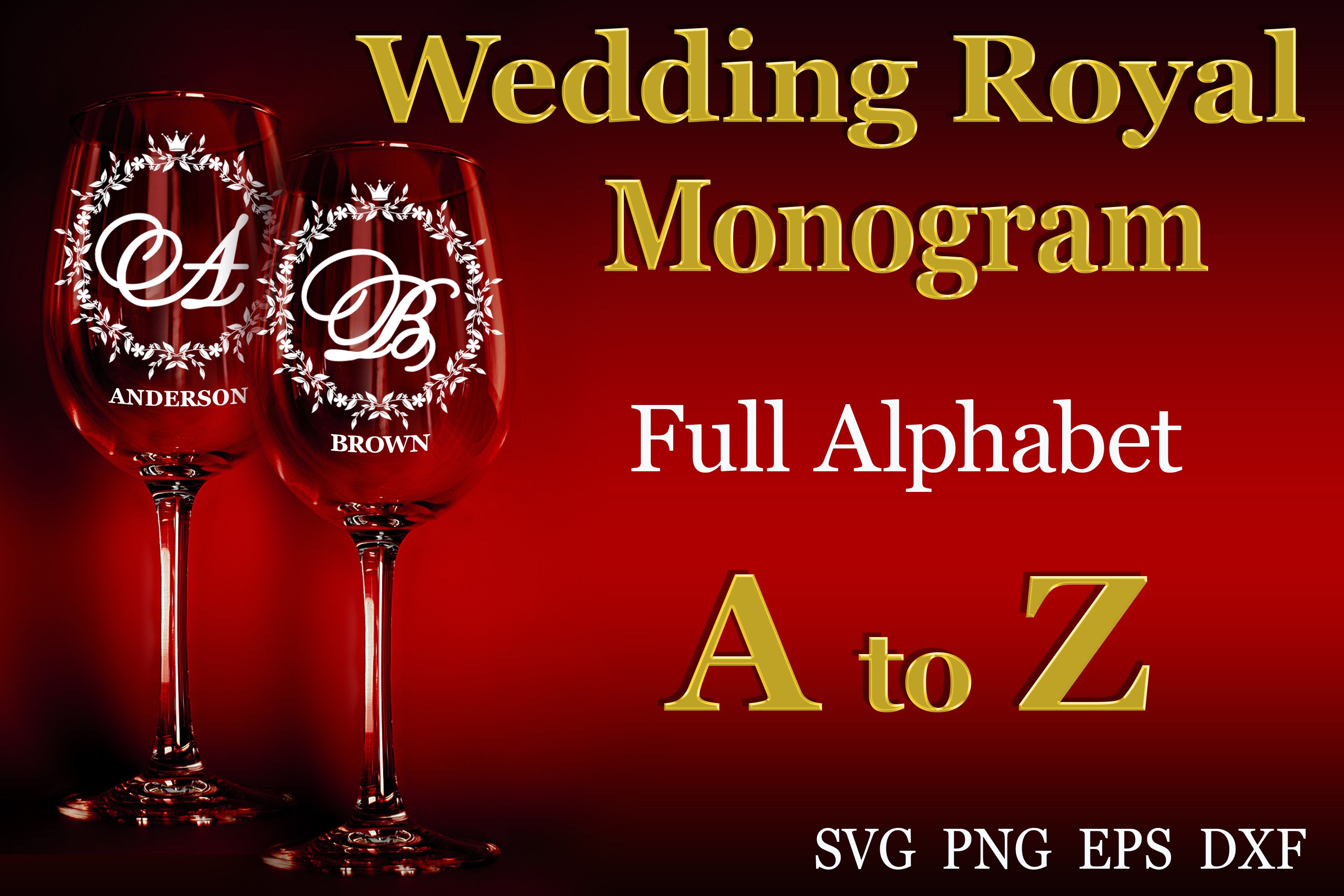 26 Monogram svg Wedding font svg Wreath svg
