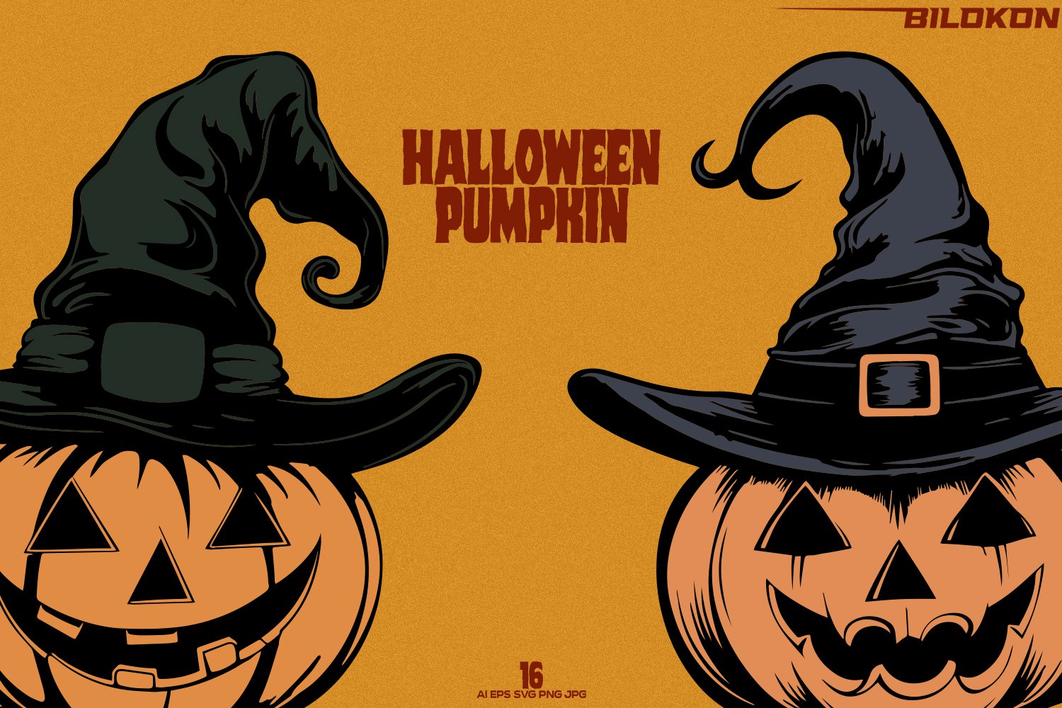 Halloween Pumpkin in a witch hat SVG Bundle, Halloween SVG