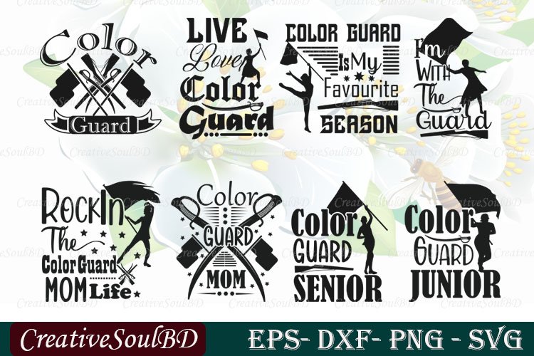 Color Guard SVG Bundle Cut File, Live Love Color Guard Svg,