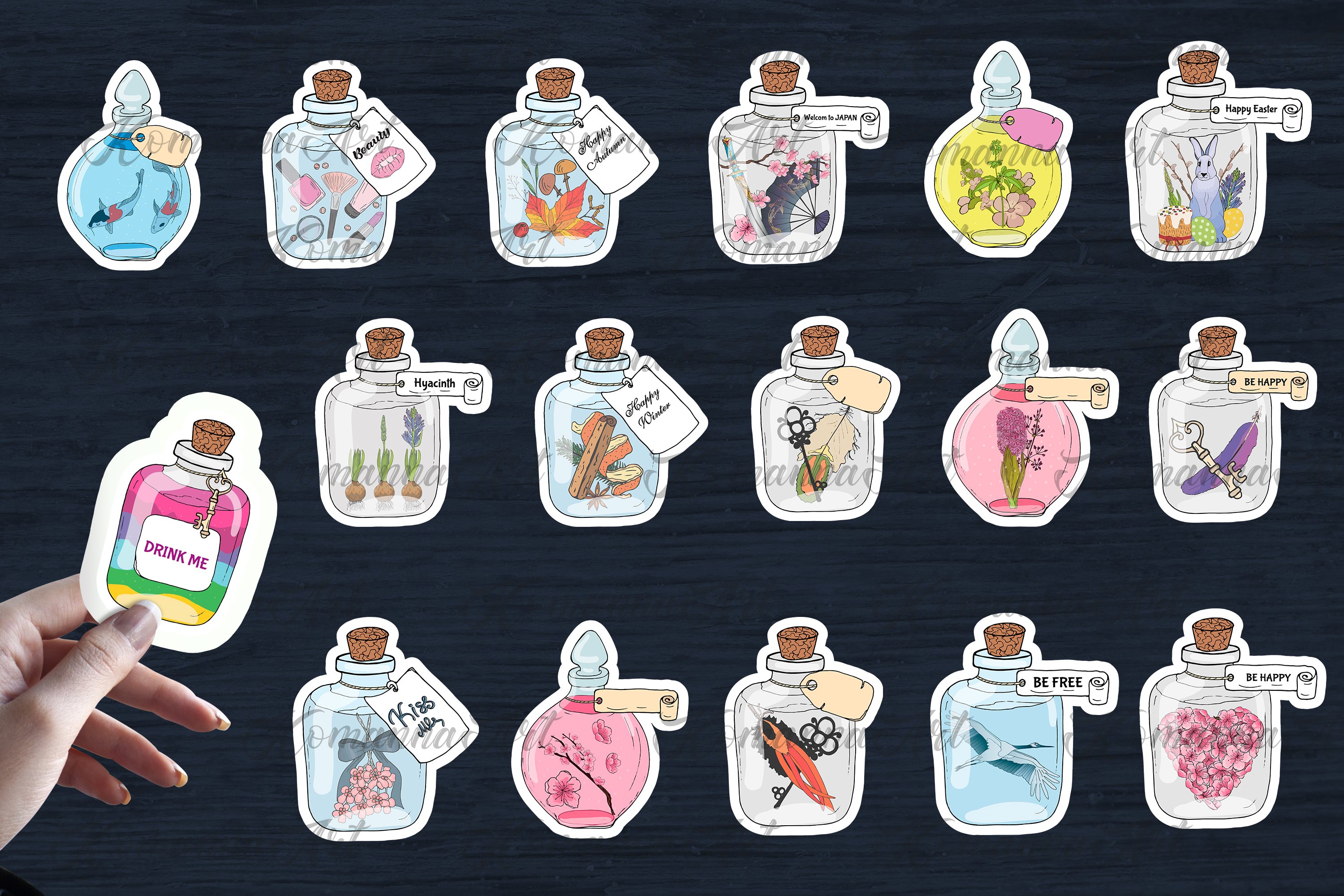 Vector BIG Bundle Stickers, Digital clipart! 2