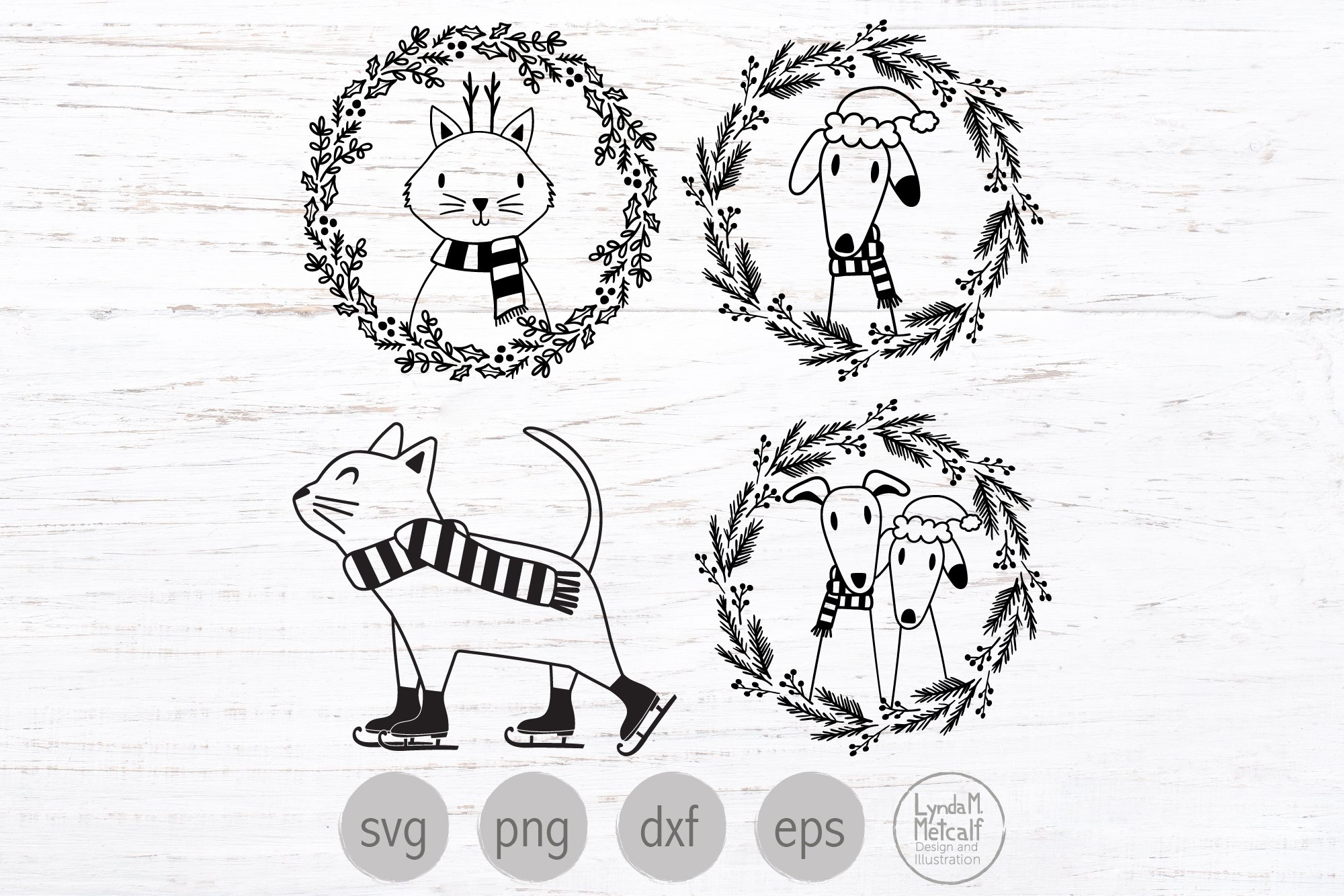 Christmas Pets Svg Bundle, Holiday Dogs and Cats Svg Bundle 2