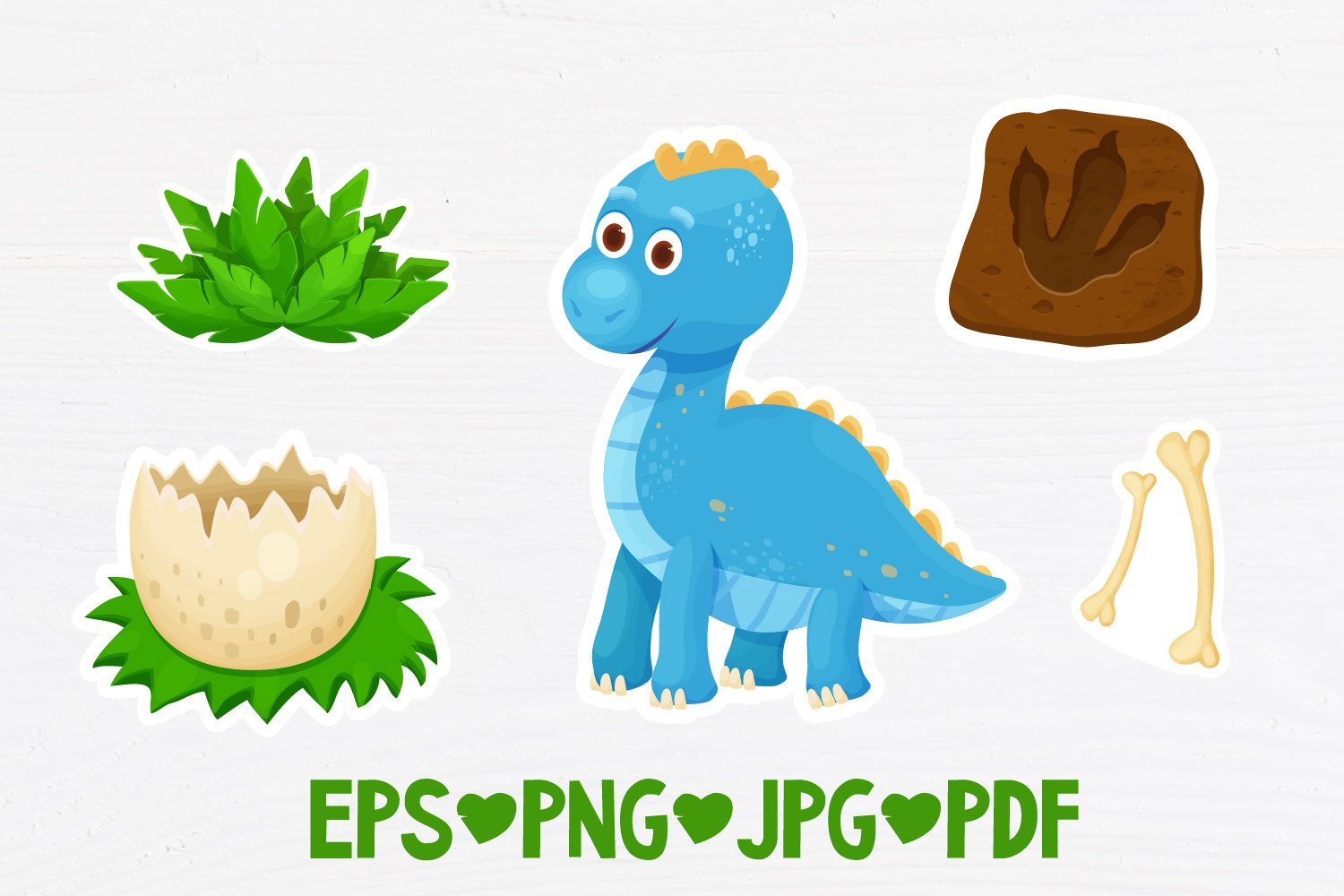 Dinosaur BABY Printable stickers PDF PNG 2