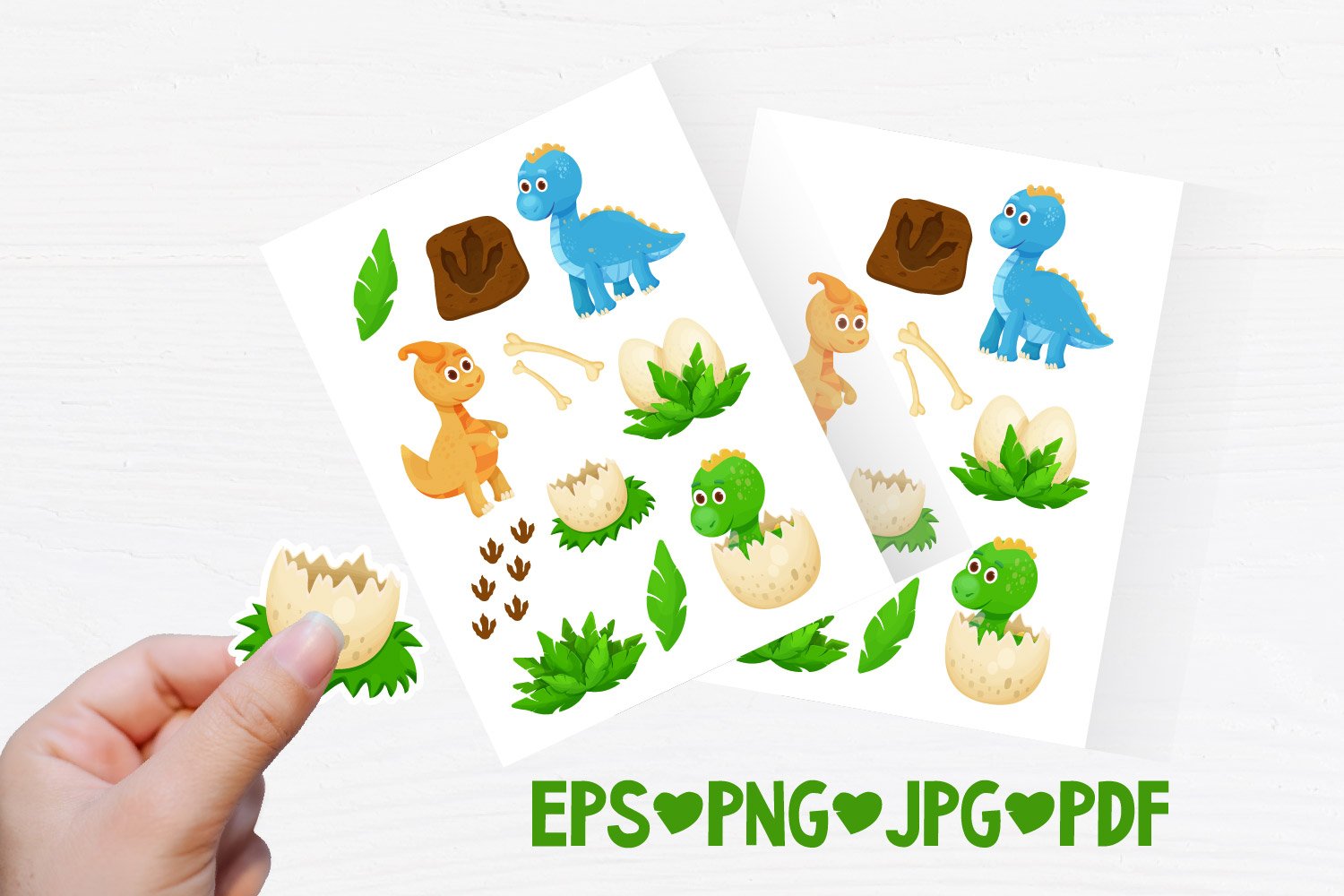Dinosaur BABY Printable stickers PDF PNG 3