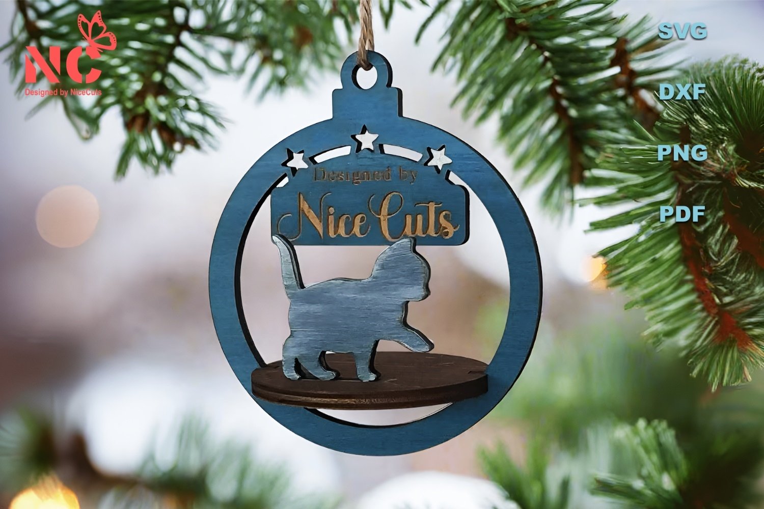 Cat Christmas Mega Bundle SVG - 10 Custom Laser Cut Files 3