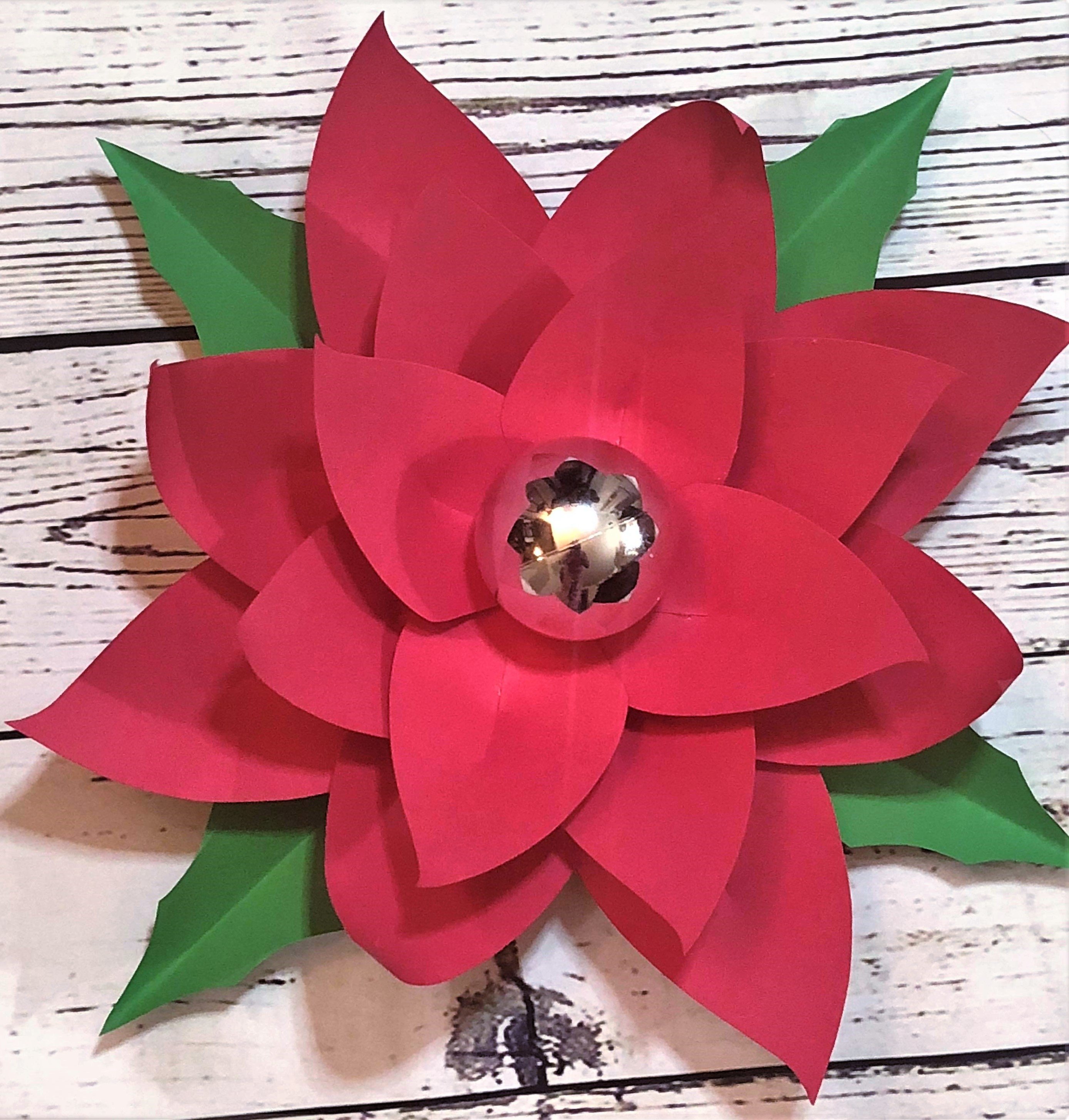 3D Paper Flower | Poinsettia Flower Templates Bundle 2