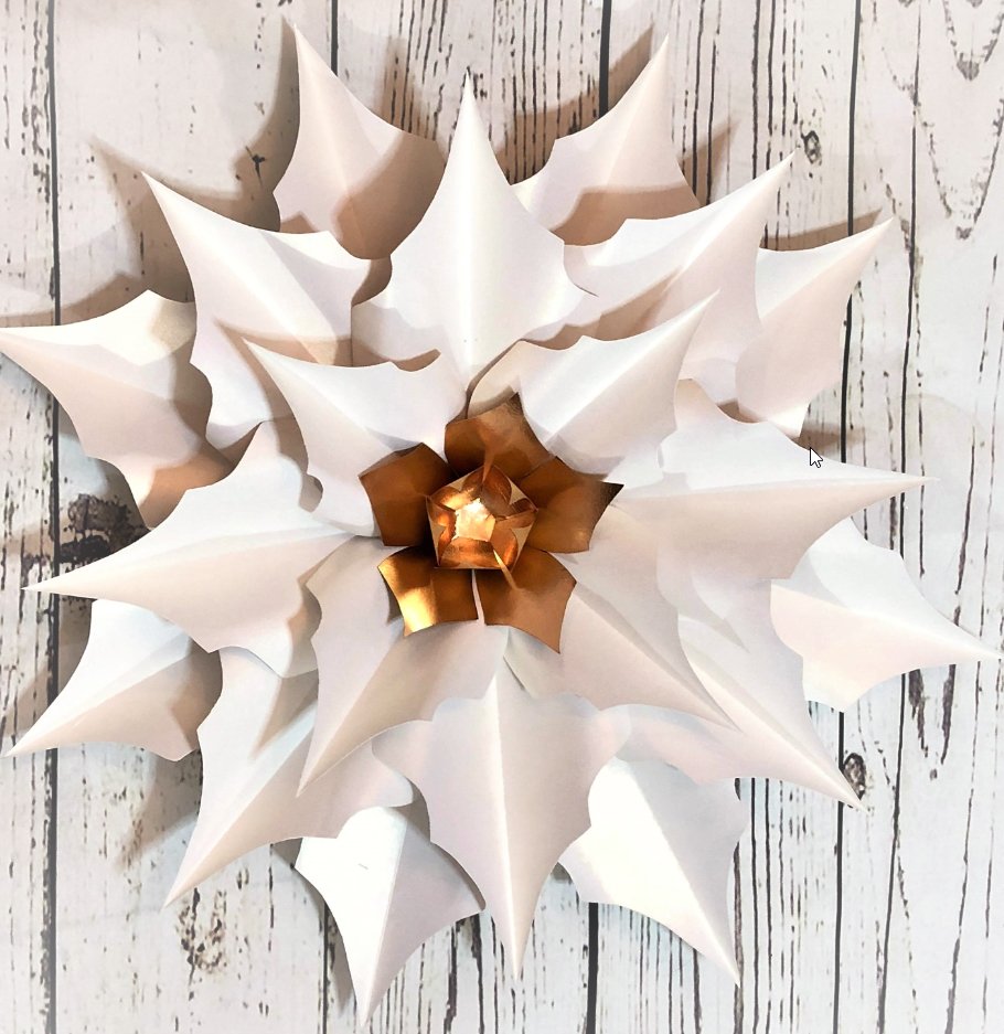3D Paper Flower | Poinsettia Flower Templates Bundle 3