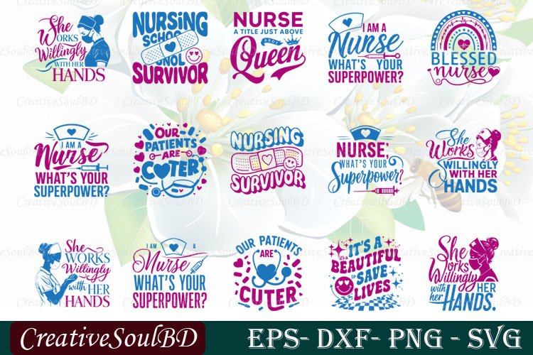 Nurse SVG Bundle Cut File, Nurse Quotes, Doctor Svg, Nurse