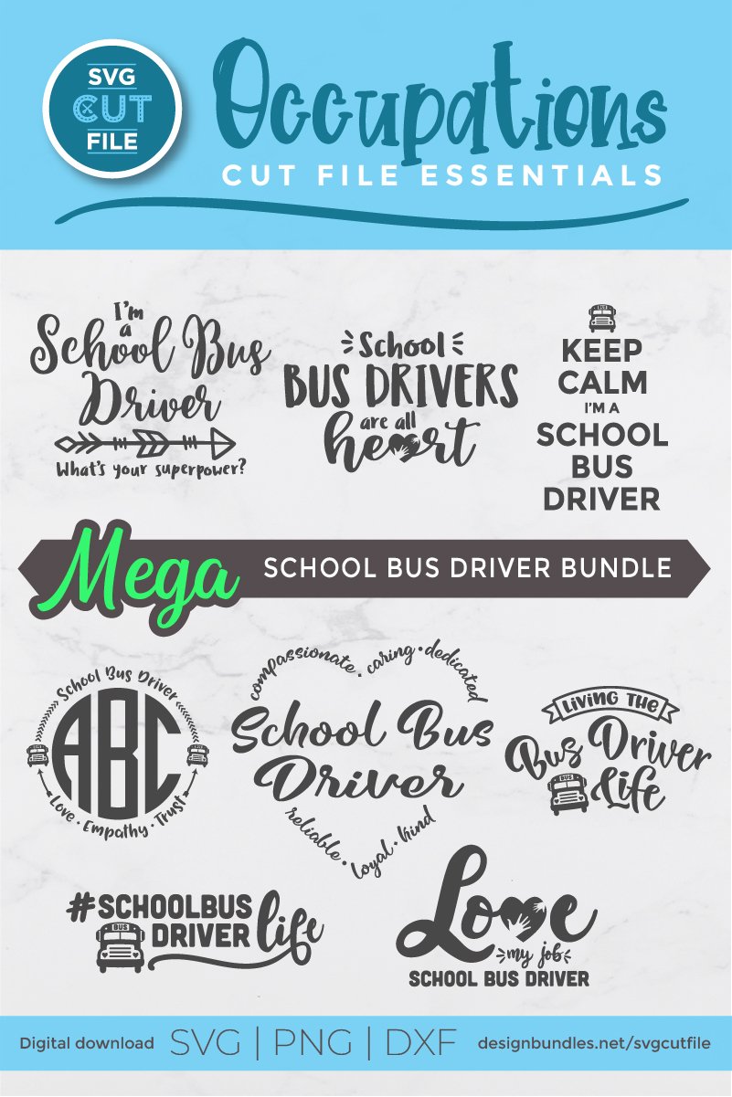 School Bus Driver SVG bundle -8 bus driver svgs for crafters 2