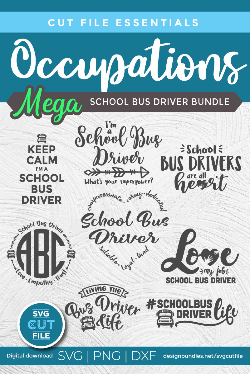 School Bus Driver SVG bundle -8 bus driver svgs for crafters 3