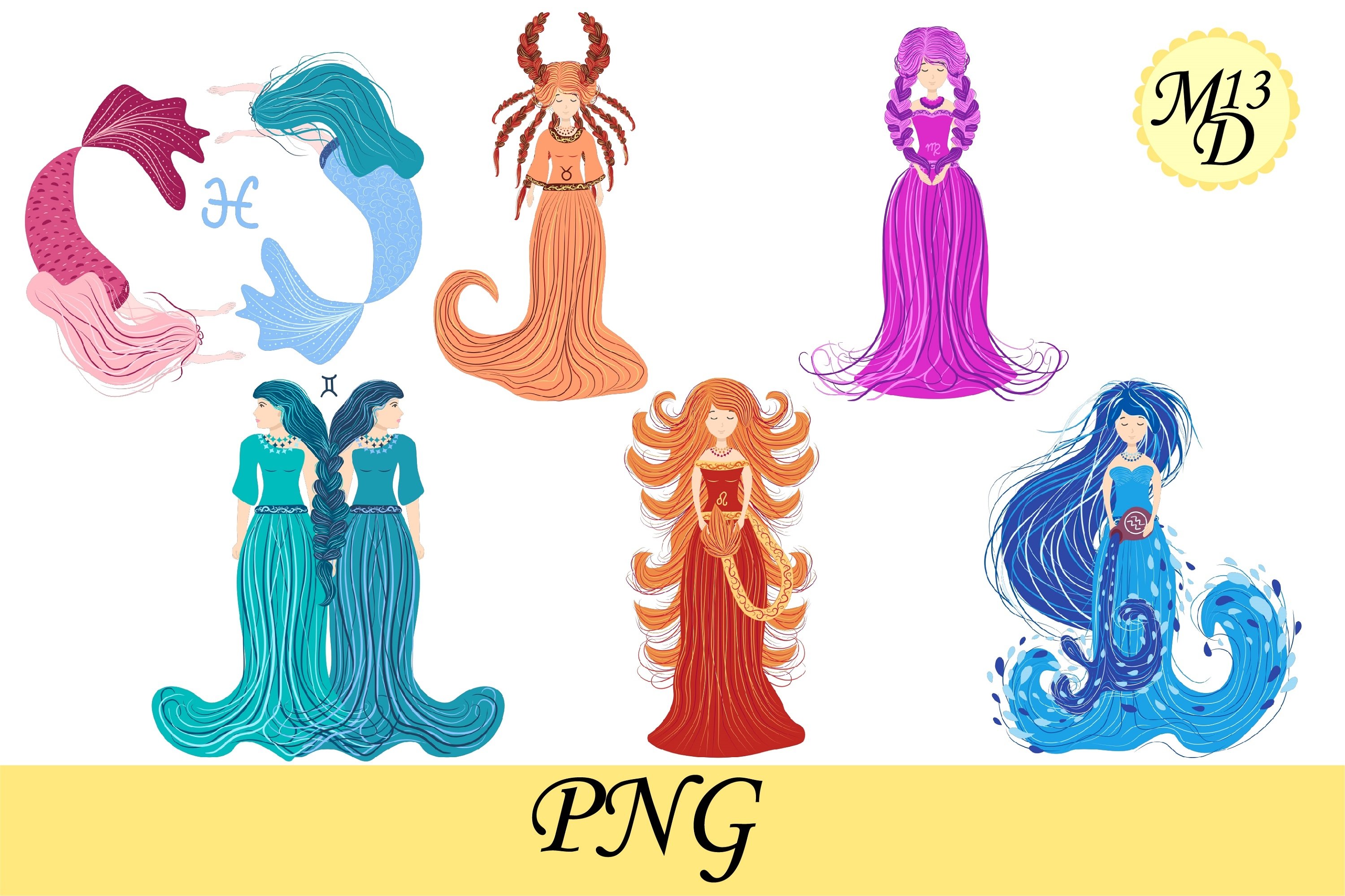 12 women zodiac signs for every month, discount 60 per, PNG