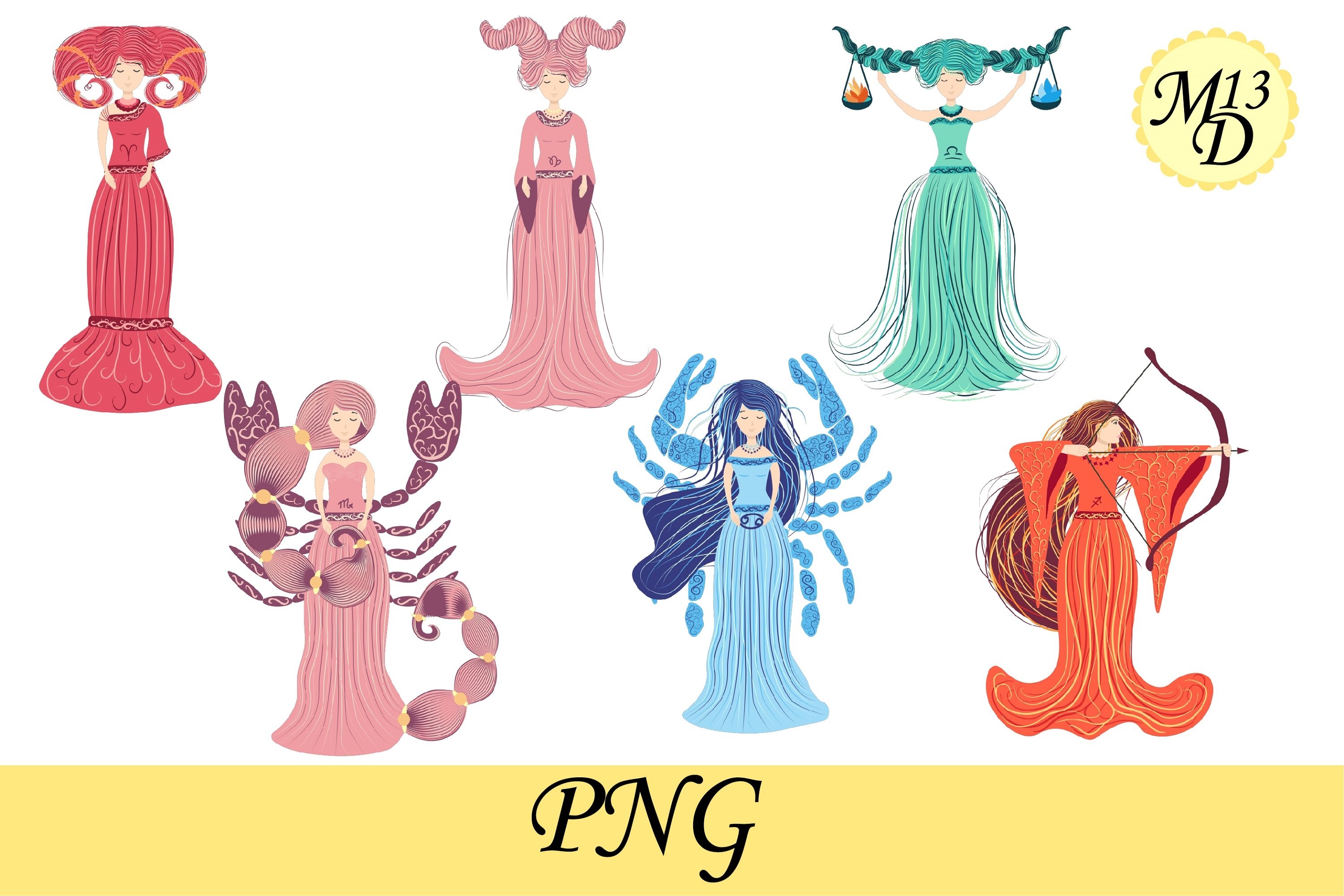 12 women zodiac signs for every month, discount 60 per, PNG 2