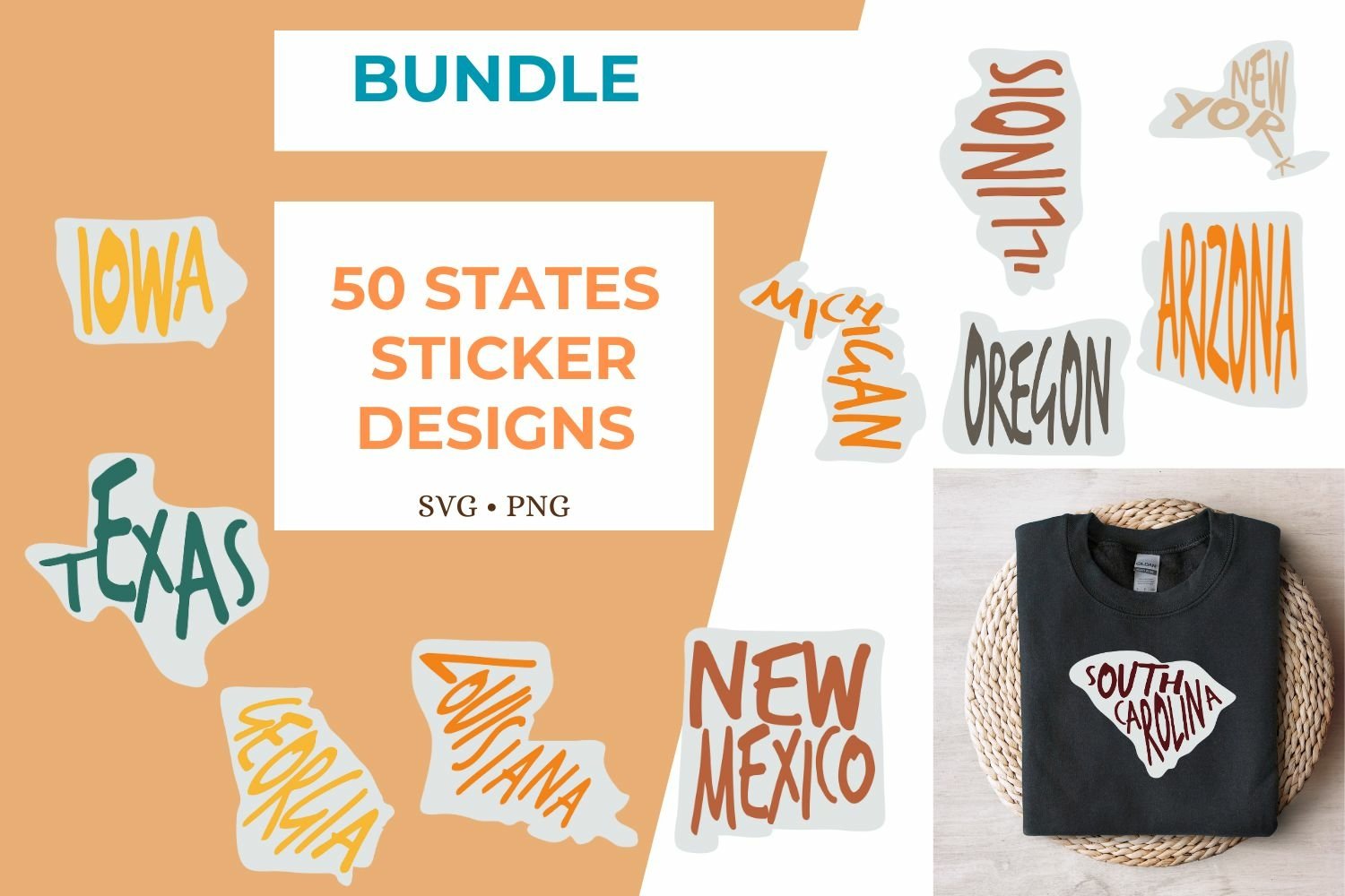 America States Sticker designs SVG Cut Files