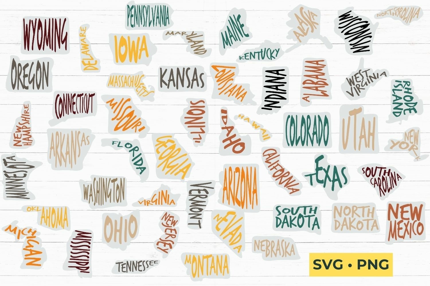 America States Sticker designs SVG Cut Files 3