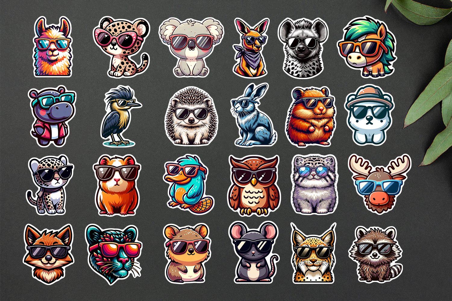 Cute Stickers Bundle | Bold Animals in Sunglasses 3