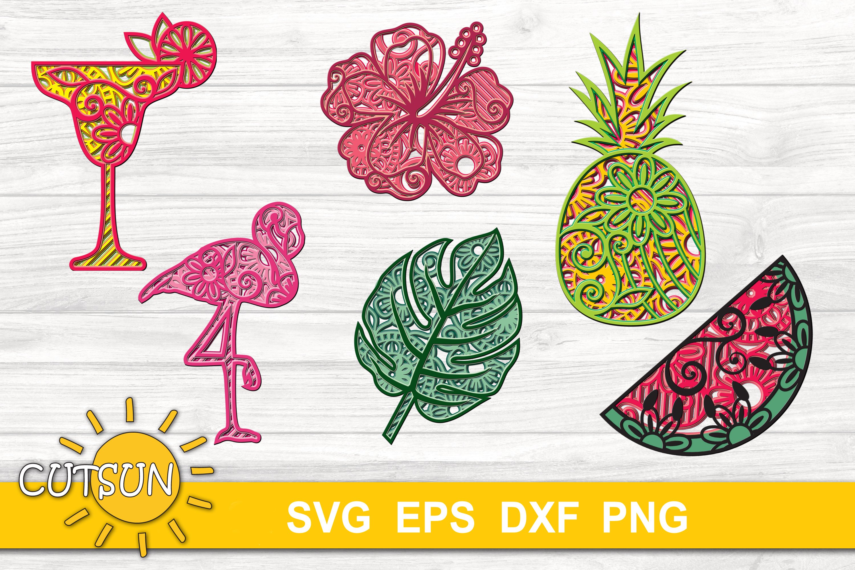 3D Layered Mandala Summer SVG bundle cut files