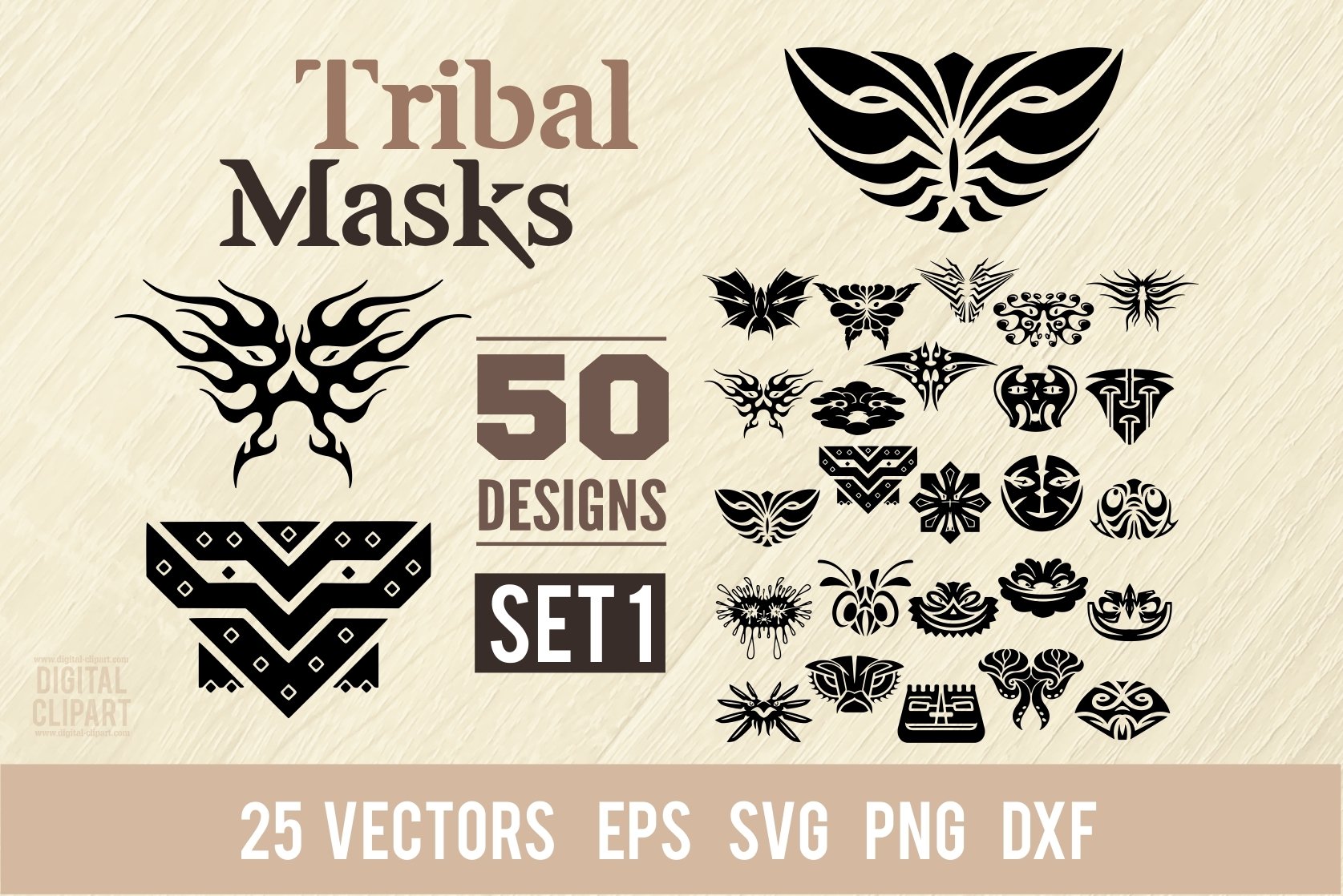 Tribal Mask - Mask Symbol Logo Svg, BUNDLE 50 shapes