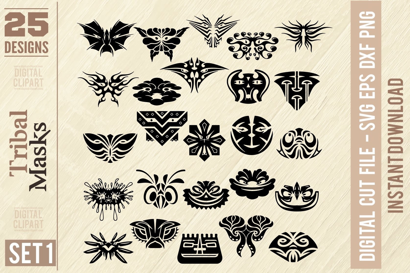 Tribal Mask - Mask Symbol Logo Svg, BUNDLE 50 shapes 3