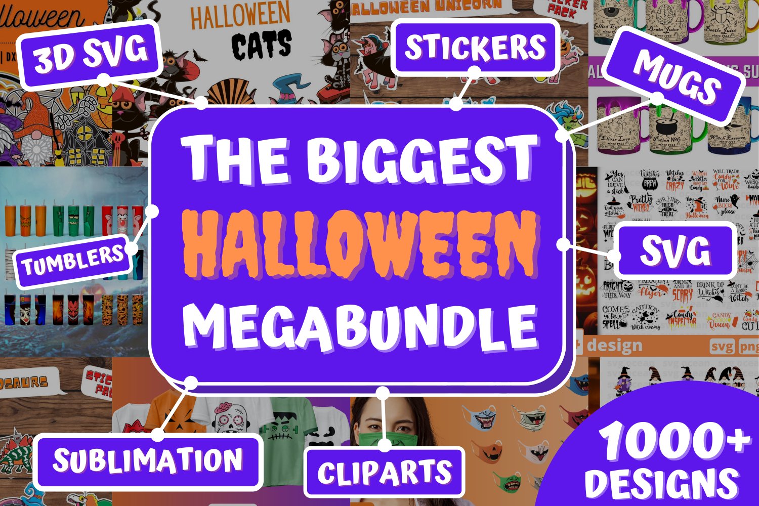 The Biggest Halloween Bundle | SVG | Tumbler | Mug | Sticker