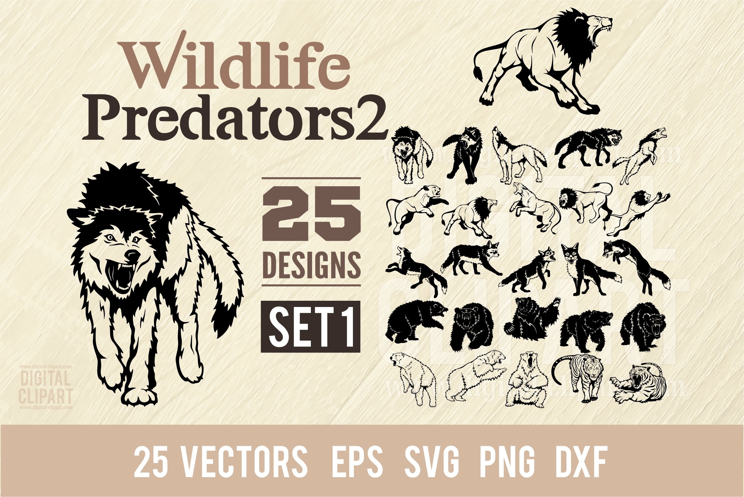 Wildlife Predators SVG - BUNDLE 25 Designs Set 1