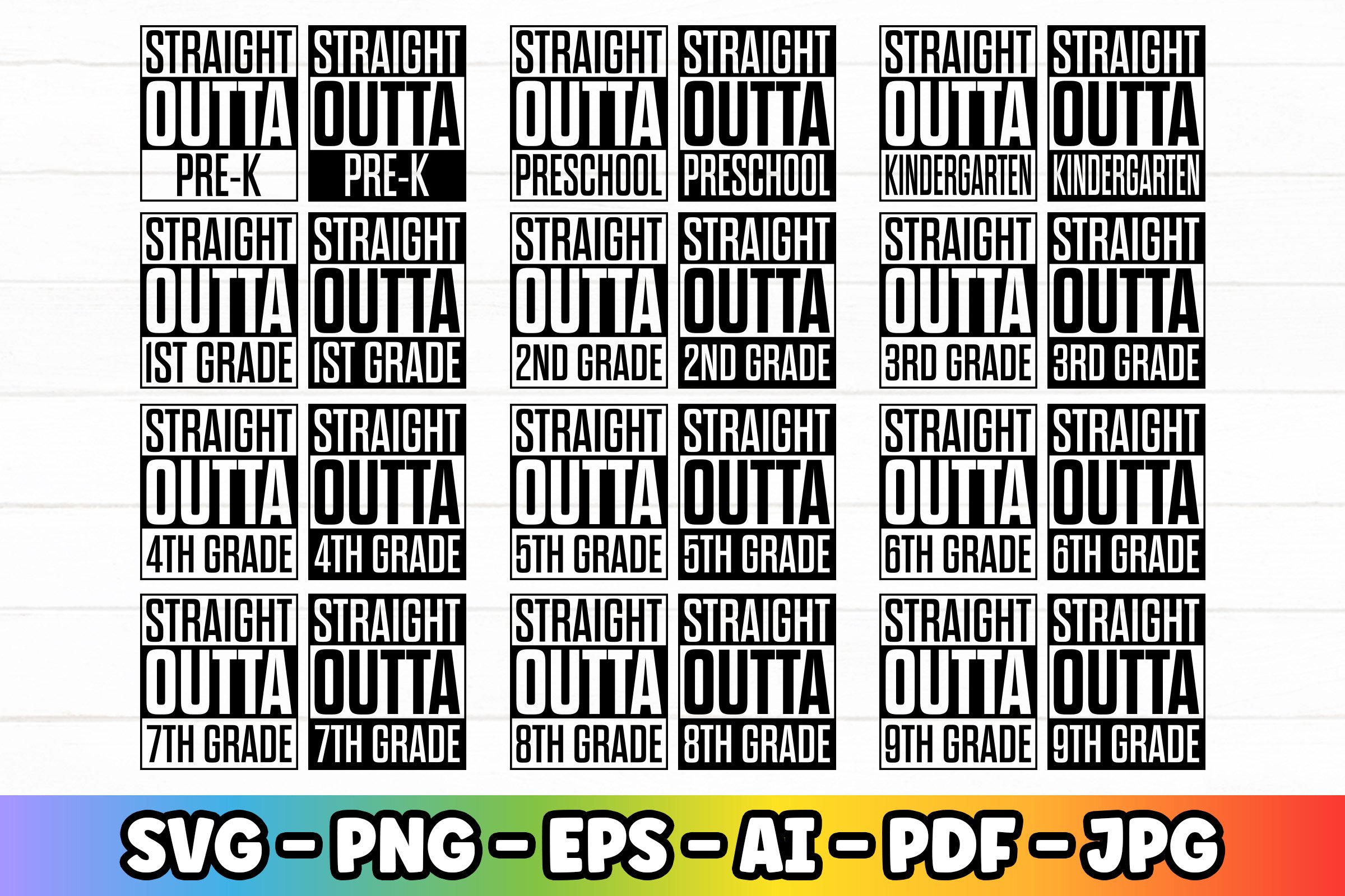 Straight Outta SVG Files| Pre-k Preschool Kindergarten | SVG