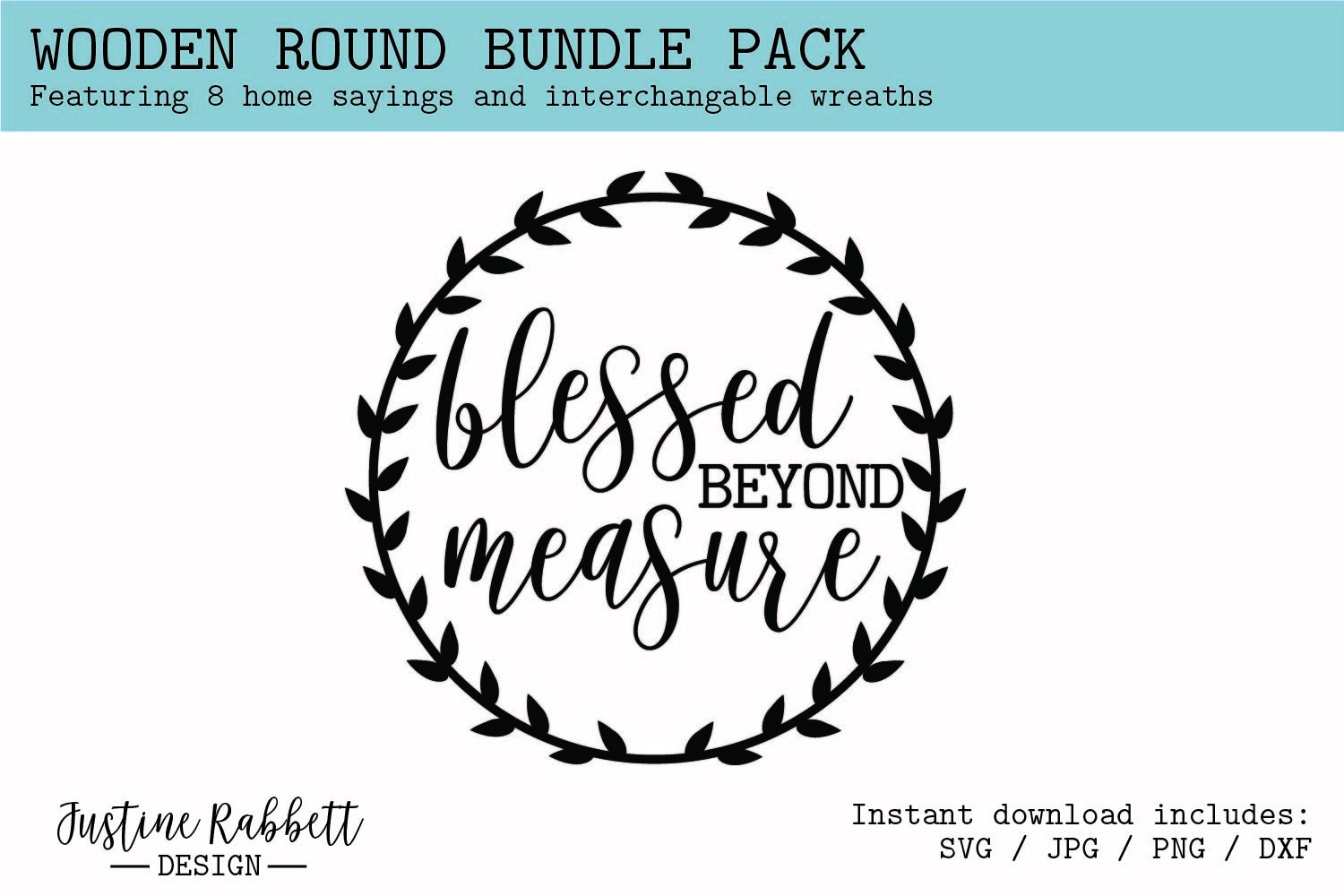 Wooden Round Bundle Pack - 8 Home Phrases and Laurel Wreaths 3