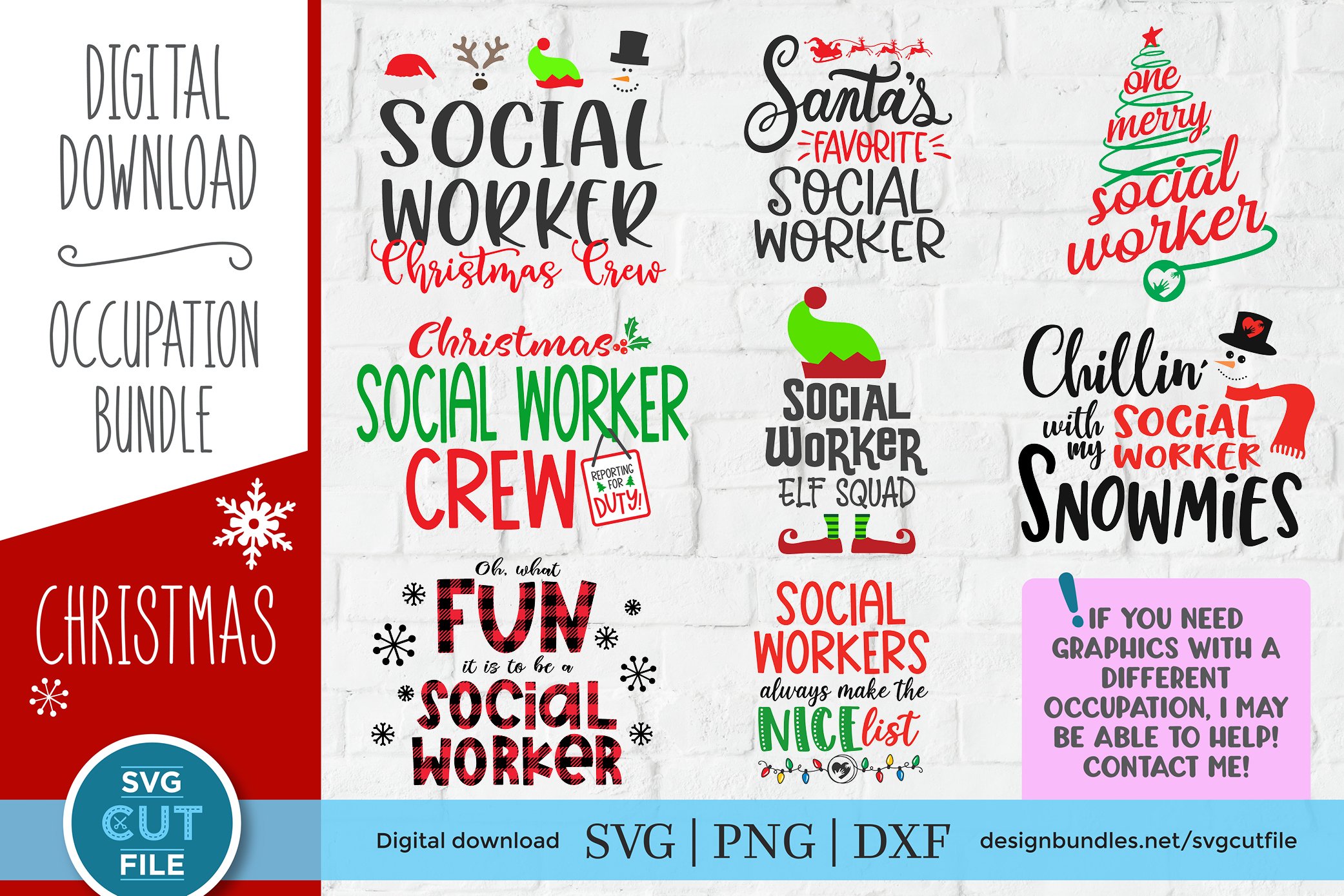 Christmas Social Worker svg bundle - Santas Favorite svg