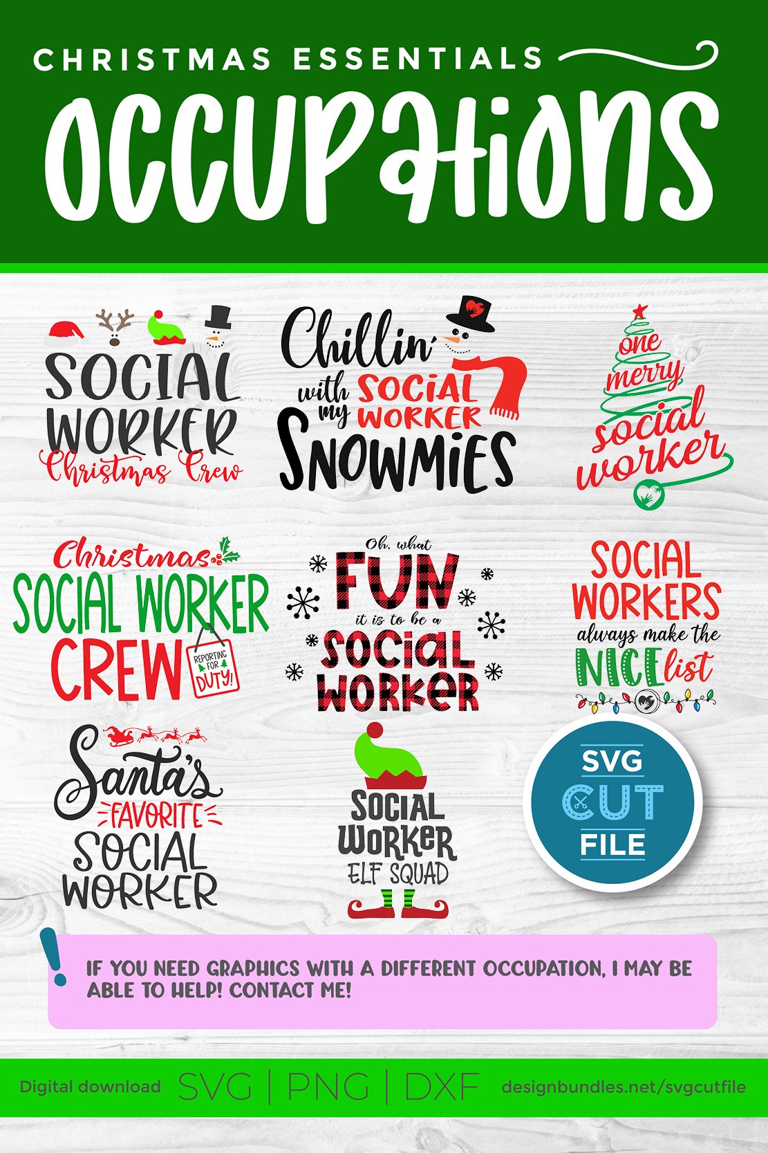 Christmas Social Worker svg bundle - Santas Favorite svg 3