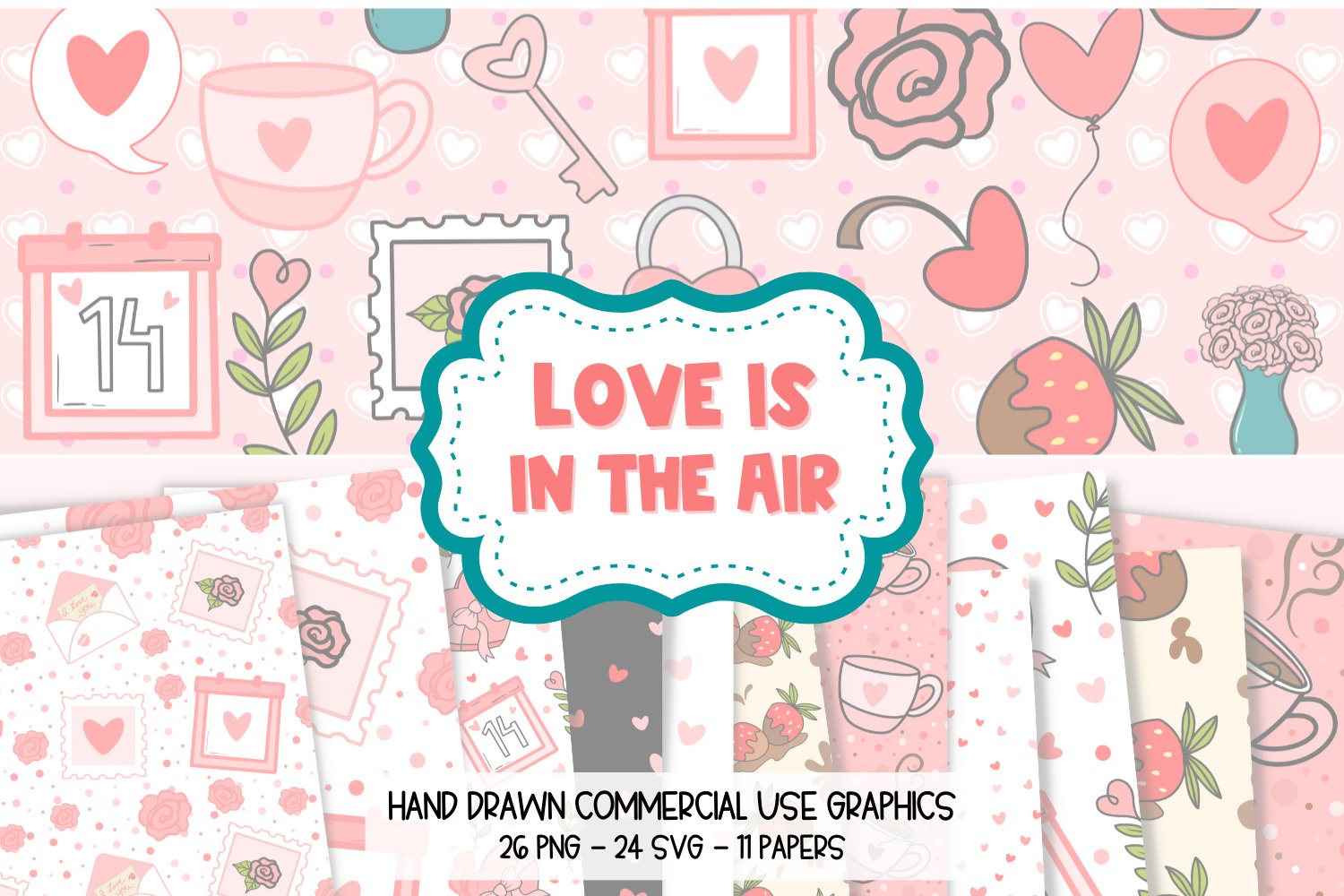 Valentine SVG Bundle, Valentine Clipart, Love PNG Bundle