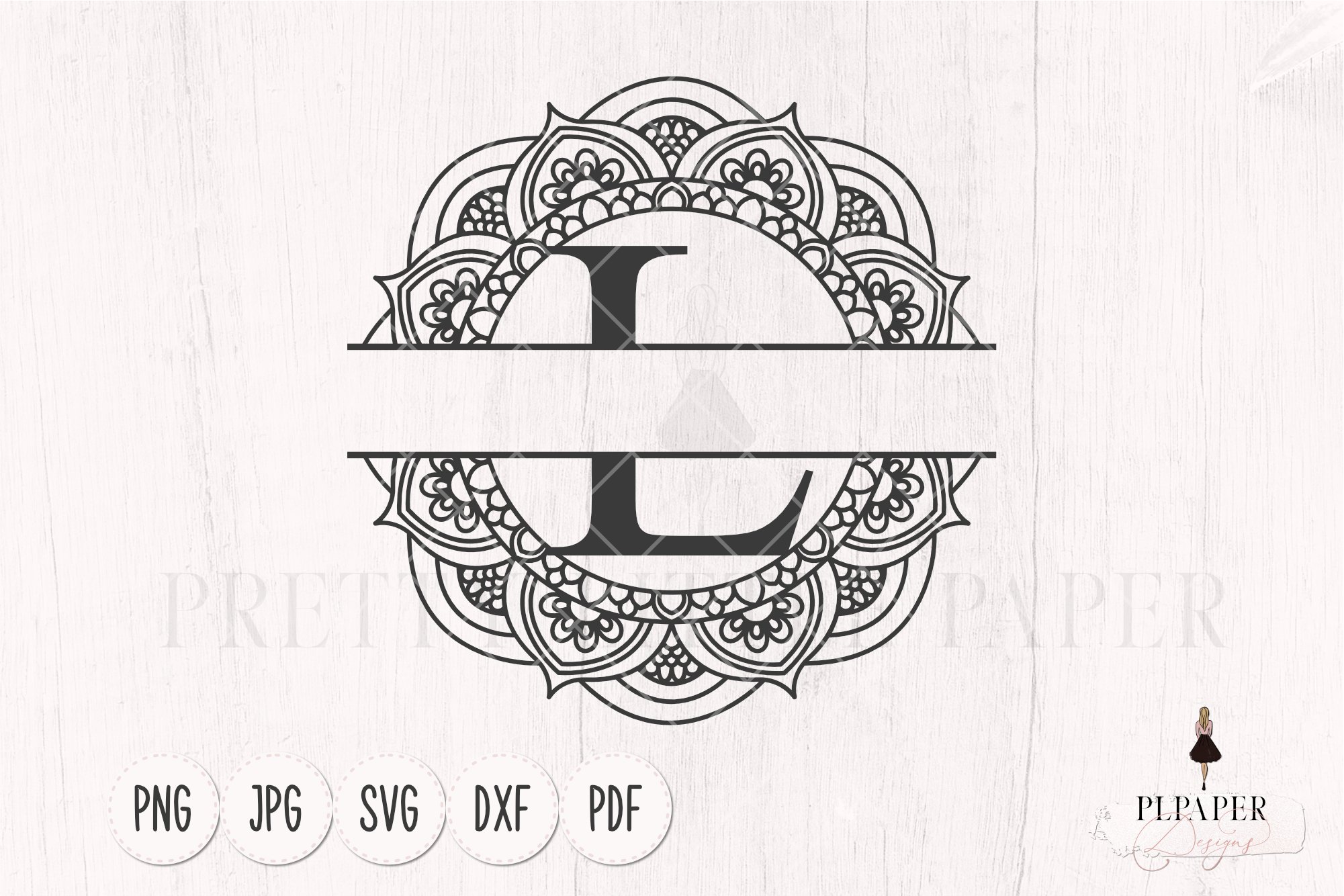 Split monogram letters svg, Monogram frames svg 3