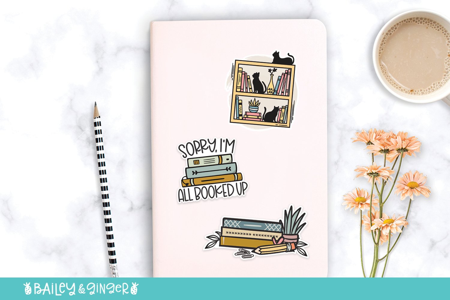 Book Lover Printable Sticker Bundle - PNG Stickers 2