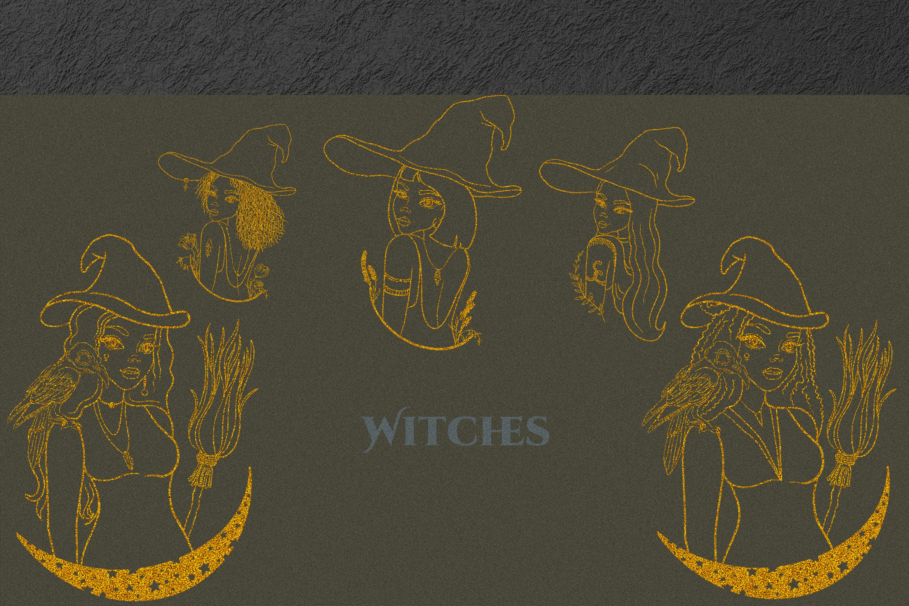 Magic, Occult, Witchcraft, Spiritual golden svg clip art. 2